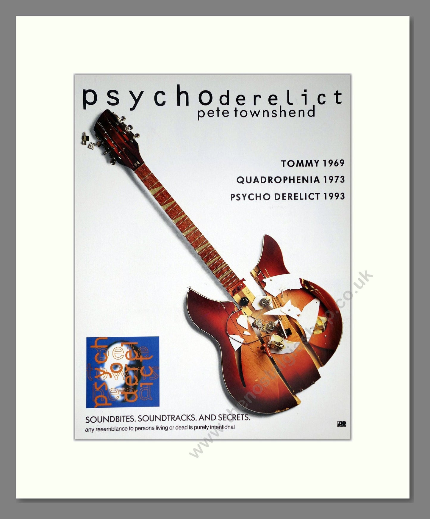 Pete Townsend - Psychoderelict. Vintage Advert 1993 (ref AD63827)