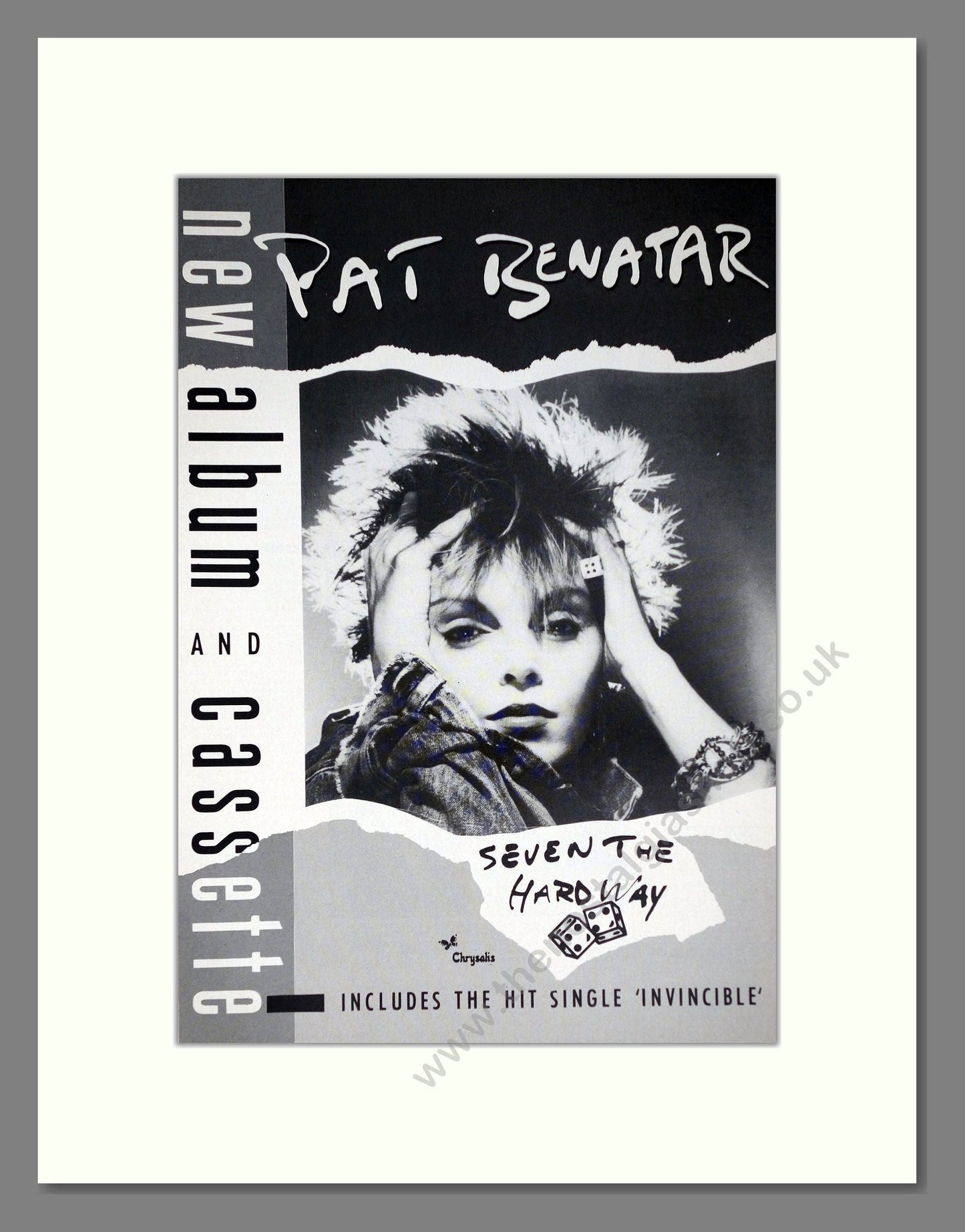 Pat Benatar - Seven The Hard Way. Vintage Advert 1985 (ref AD63837)