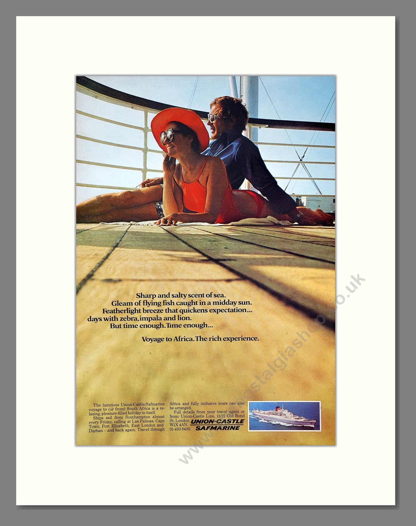 Union Castle - Safmarine. Vintage Advert 1973 (ref AD63856)