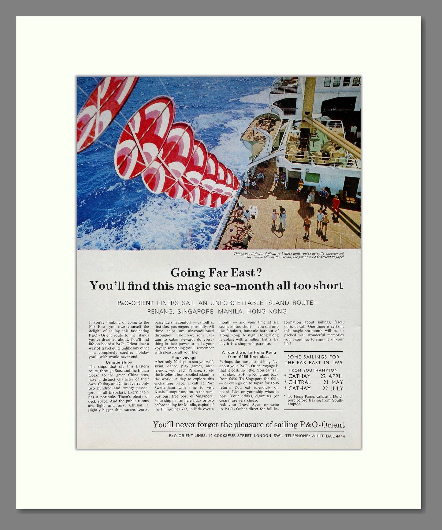 P And O - Going Far East. Vintage Advert 1965 (ref AD63888)