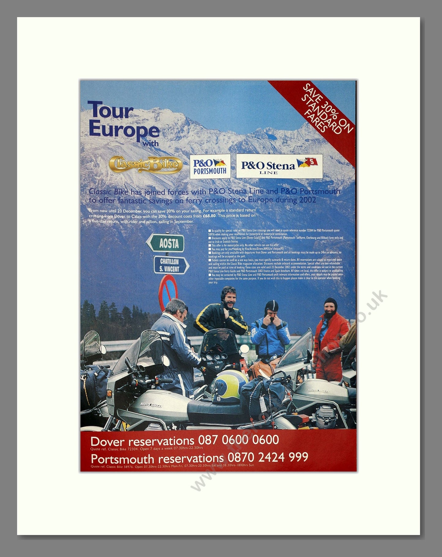 P And O - Tour Europe. Vintage Advert 2002 (ref AD63891)