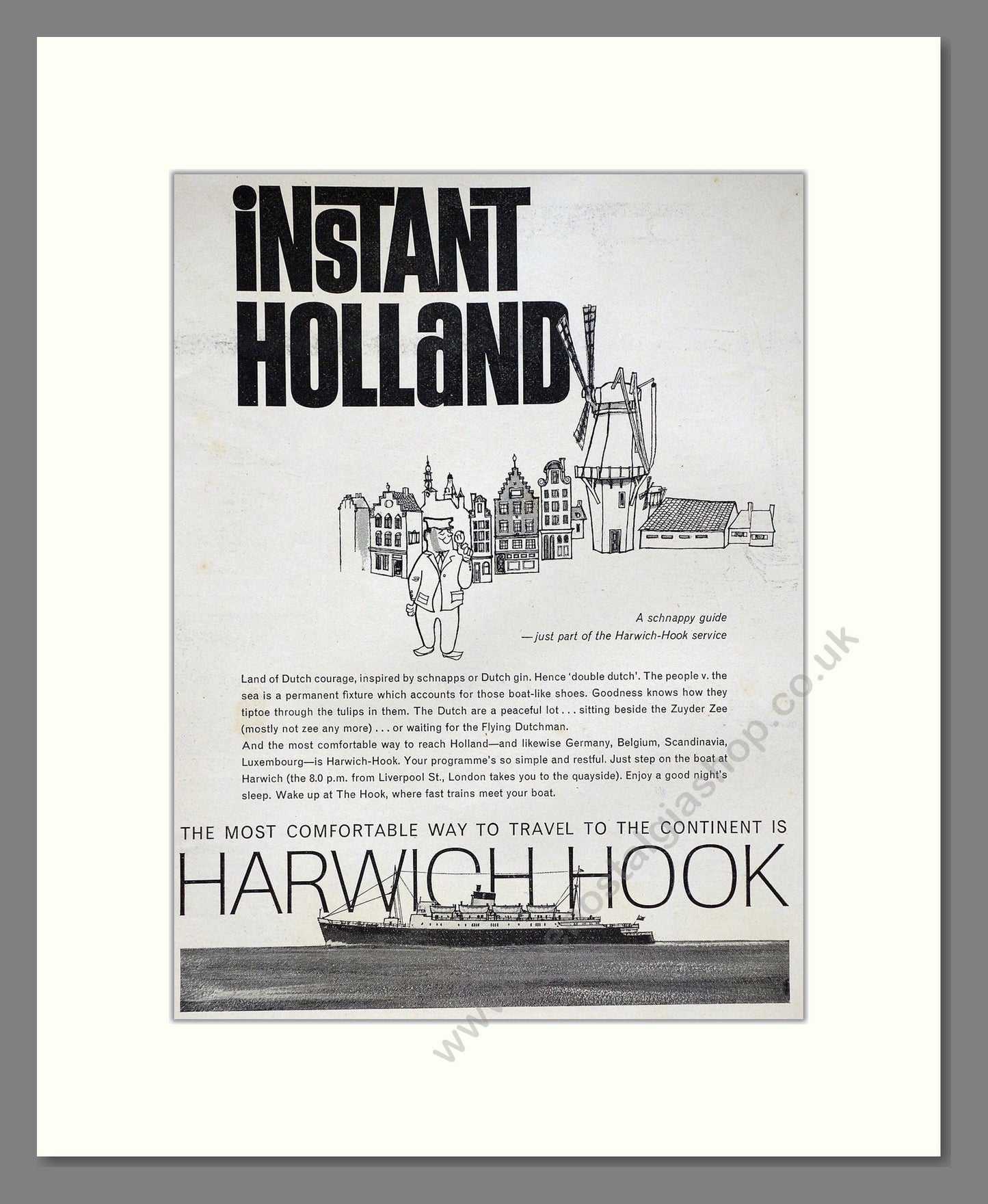 Harwich Hook - Instant Holland. Vintage Advert 1962 (ref AD63944)
