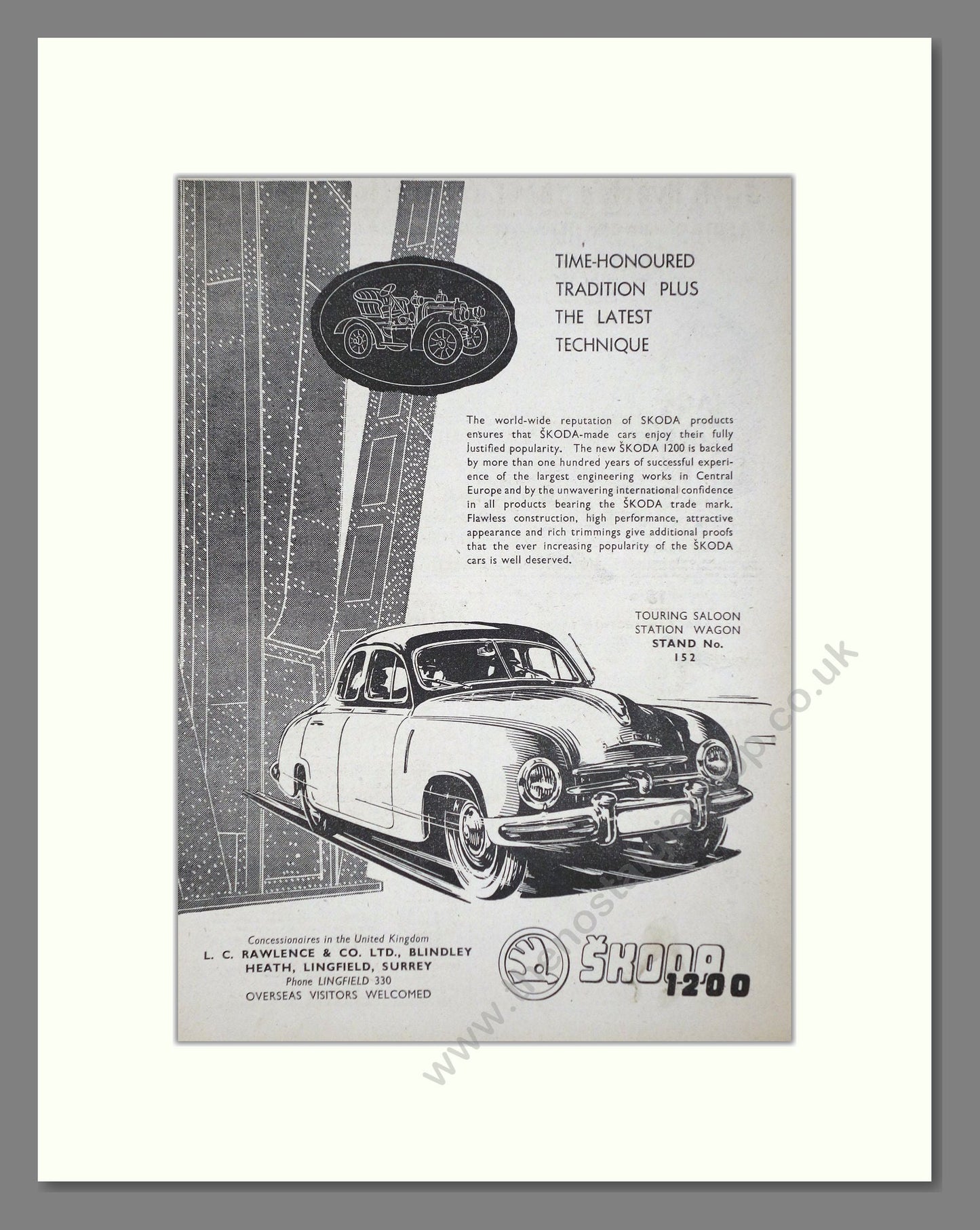 Skoda - 1200. Vintage Advert 1954 (ref AD64011)