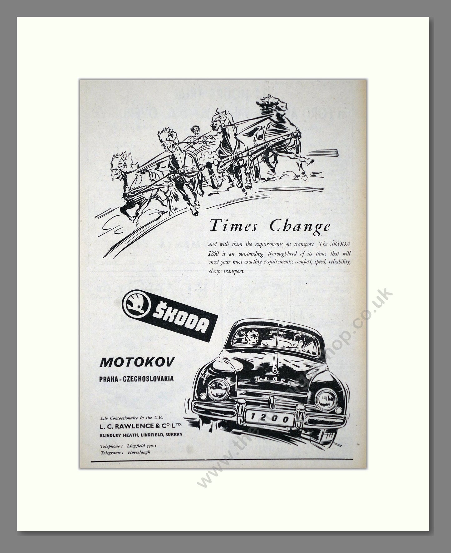 Skoda - 1200 / Motokov. Vintage Advert 1955 (ref AD64018)