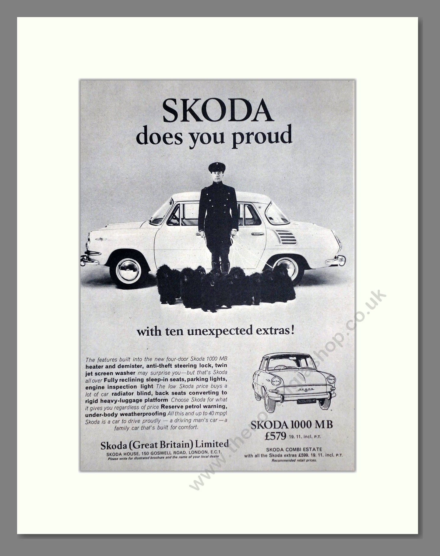 Skoda - 1000MB. Vintage Advert 1966 (ref AD64029)