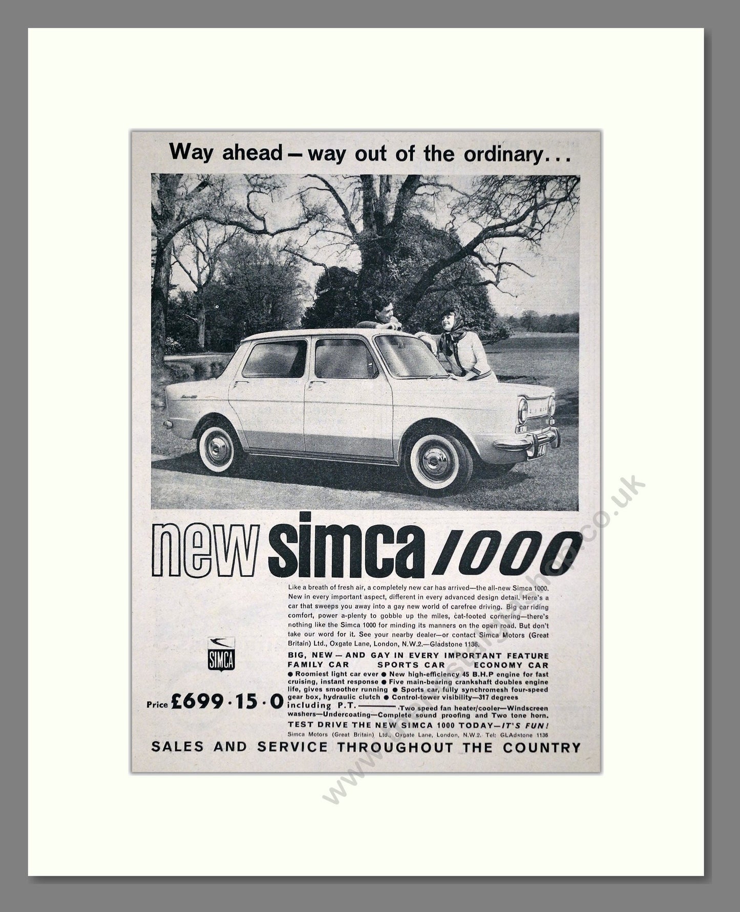 Simca - 1000. Vintage Advert 1962 (ref AD64075)