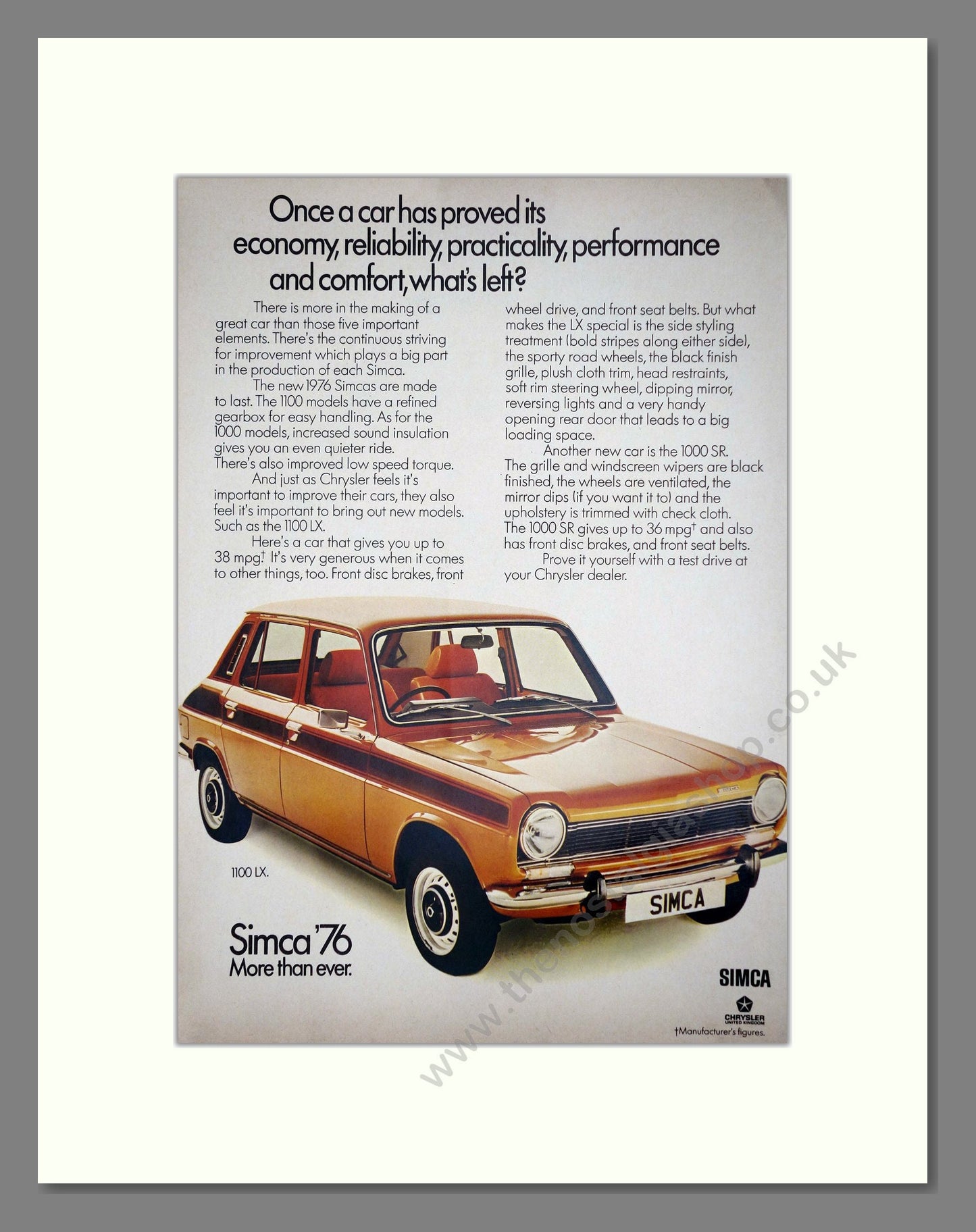 Simca - 76. Vintage Advert 1975 (ref AD64080)