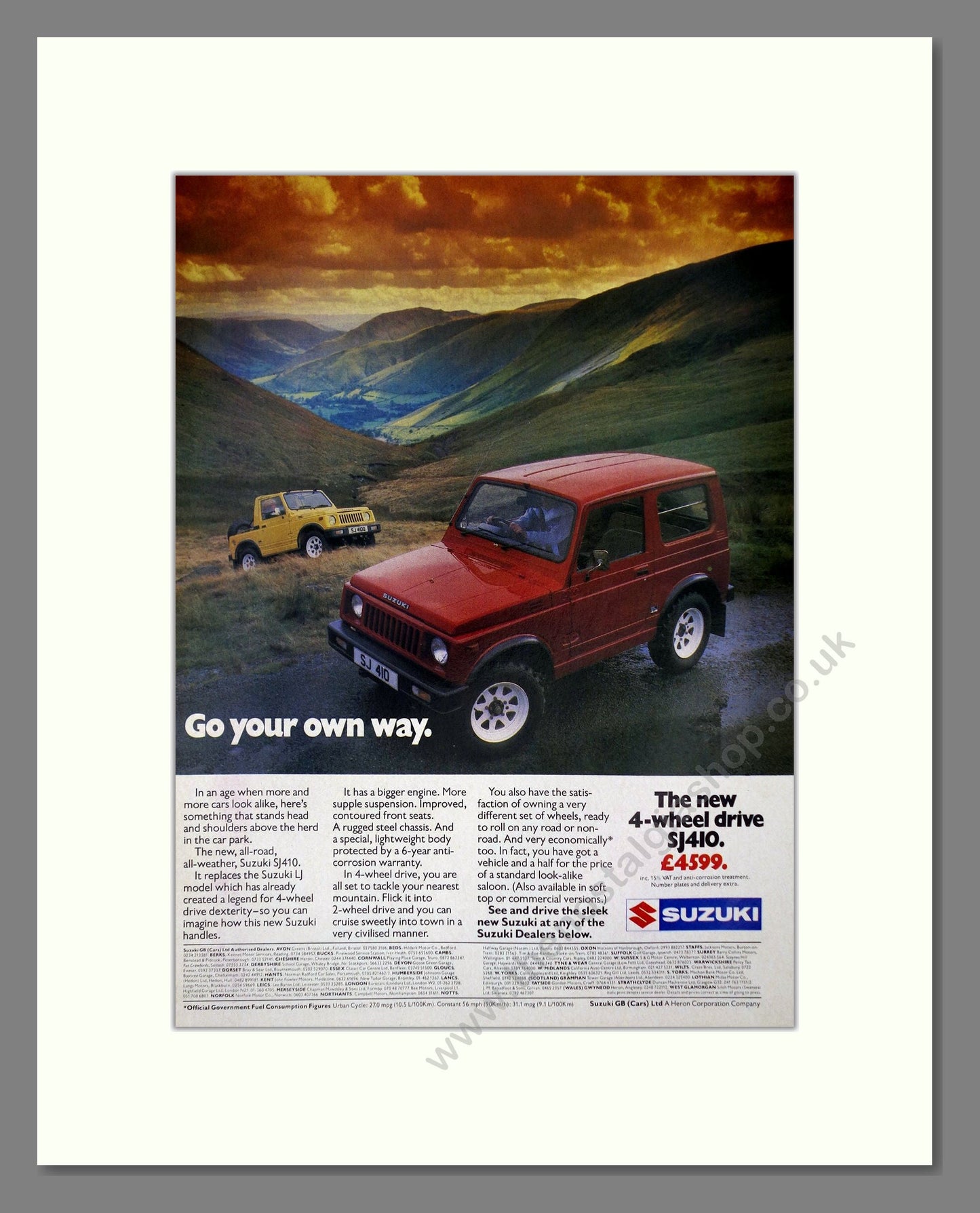 Suzuki - SJ410. Vintage Advert 1982 (ref AD64111)