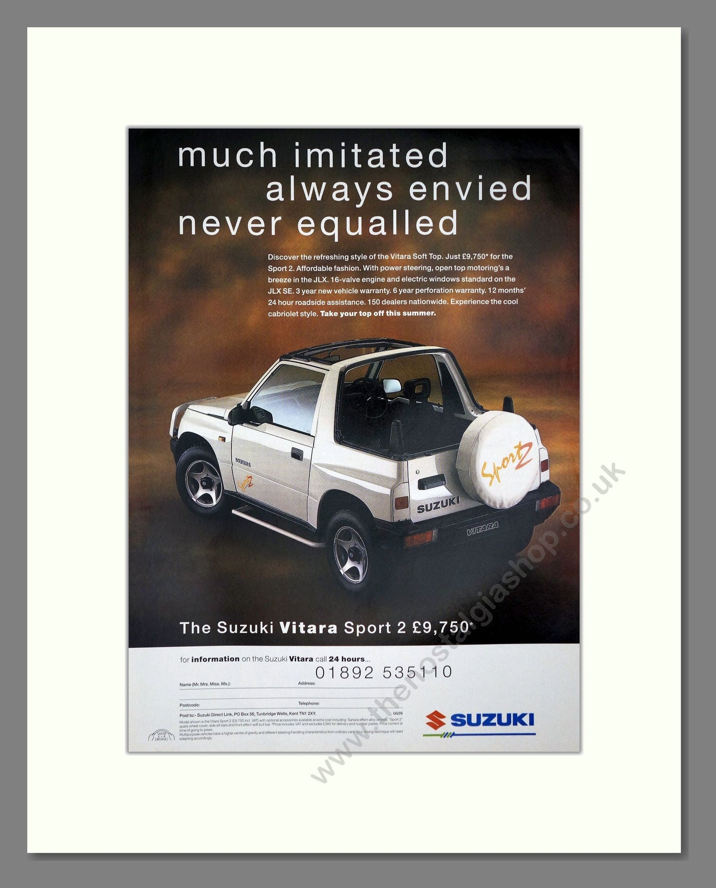 Suzuki - Vitara Sport 2. Vintage Advert 1995 (ref AD64115)