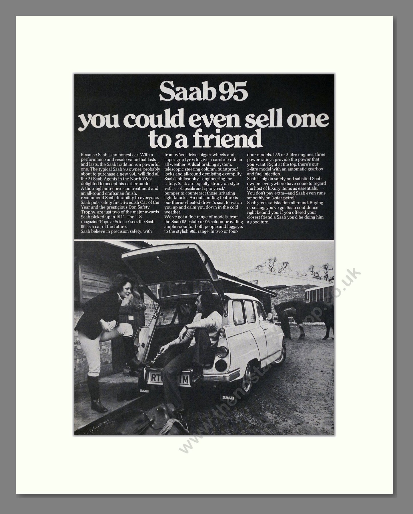 Saab - 95. Vintage Advert 1974 (ref AD64120)