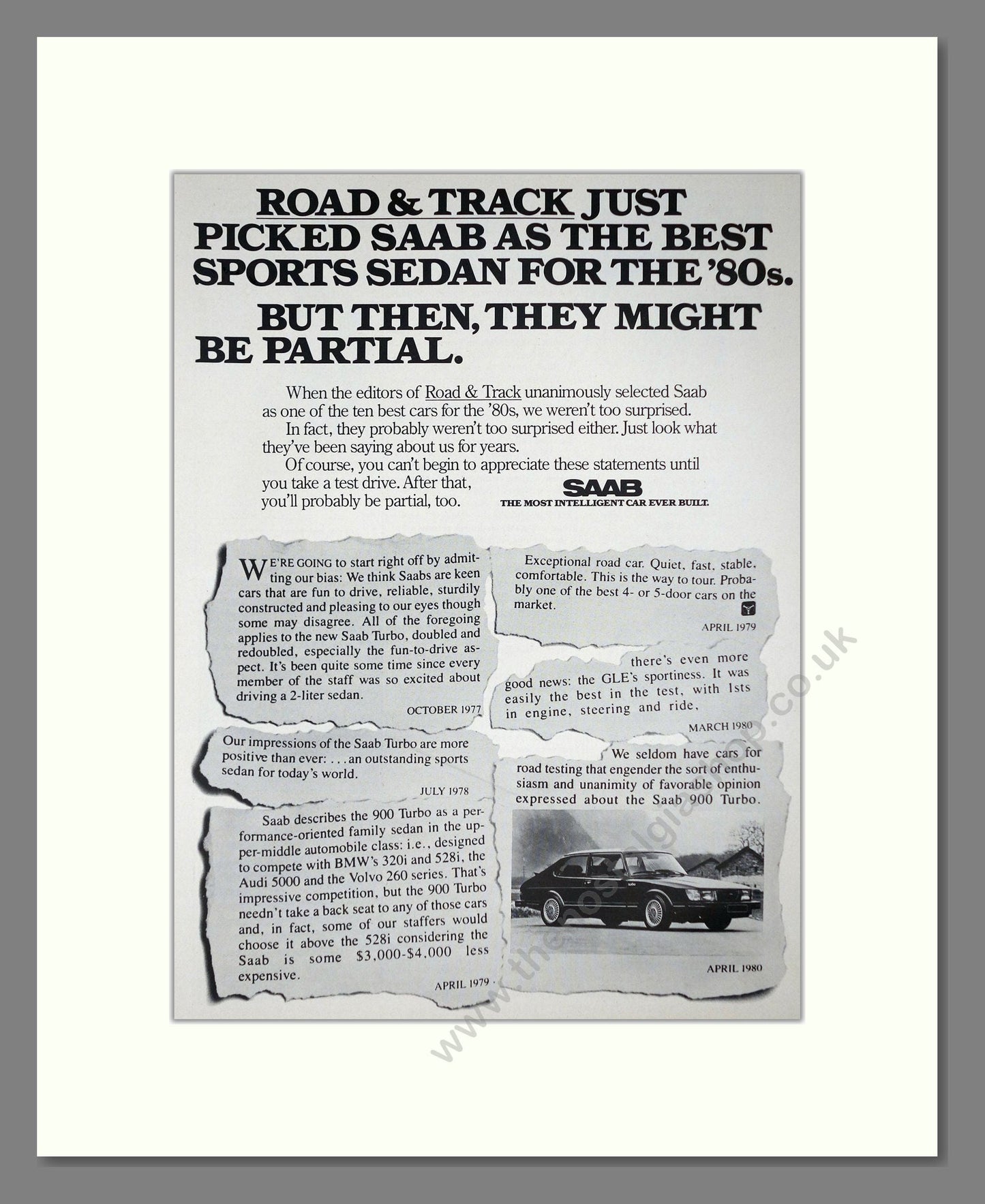 Saab - 900 Turbo. Vintage Advert 1981 (ref AD64122)