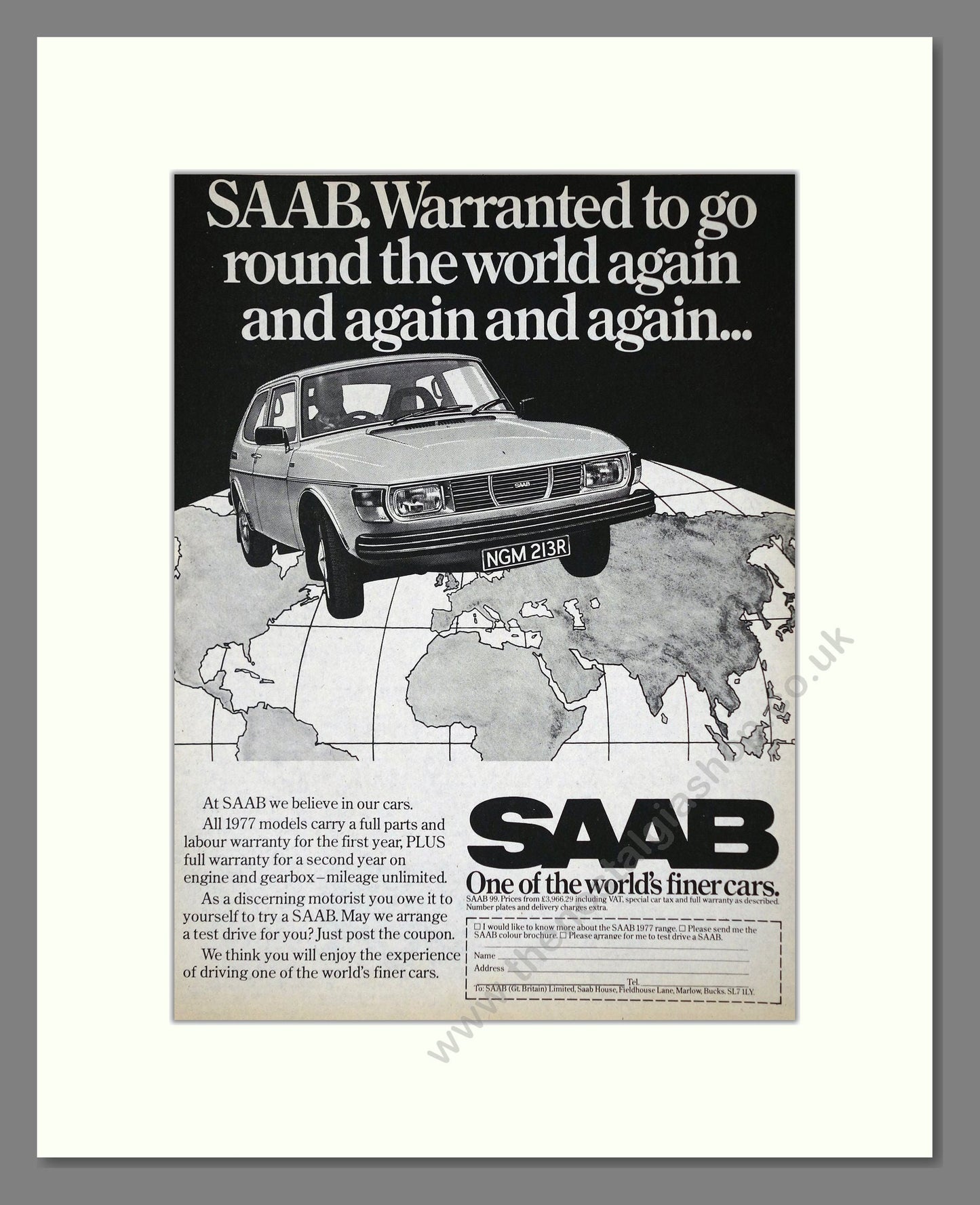 Saab - Various Models. Vintage Advert 1976 (ref AD64128)