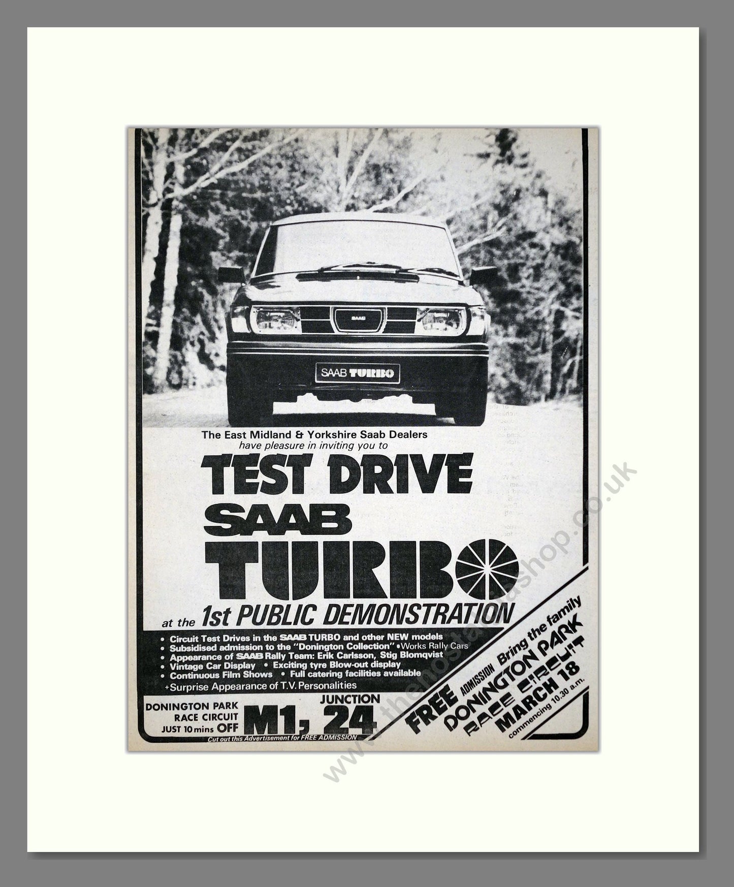 Saab - Turbo Test Drive. Vintage Advert 1978 (ref AD64130)