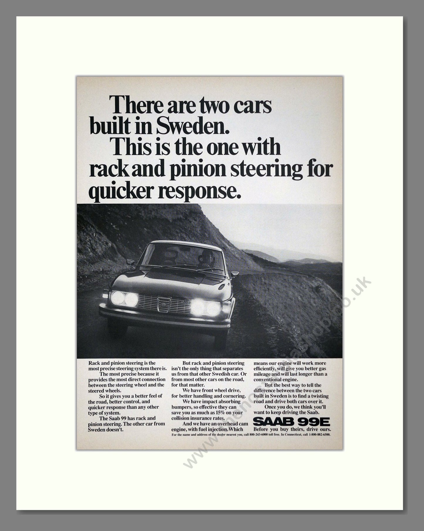 Saab - 99E. Vintage Advert 1972 (ref AD64139)