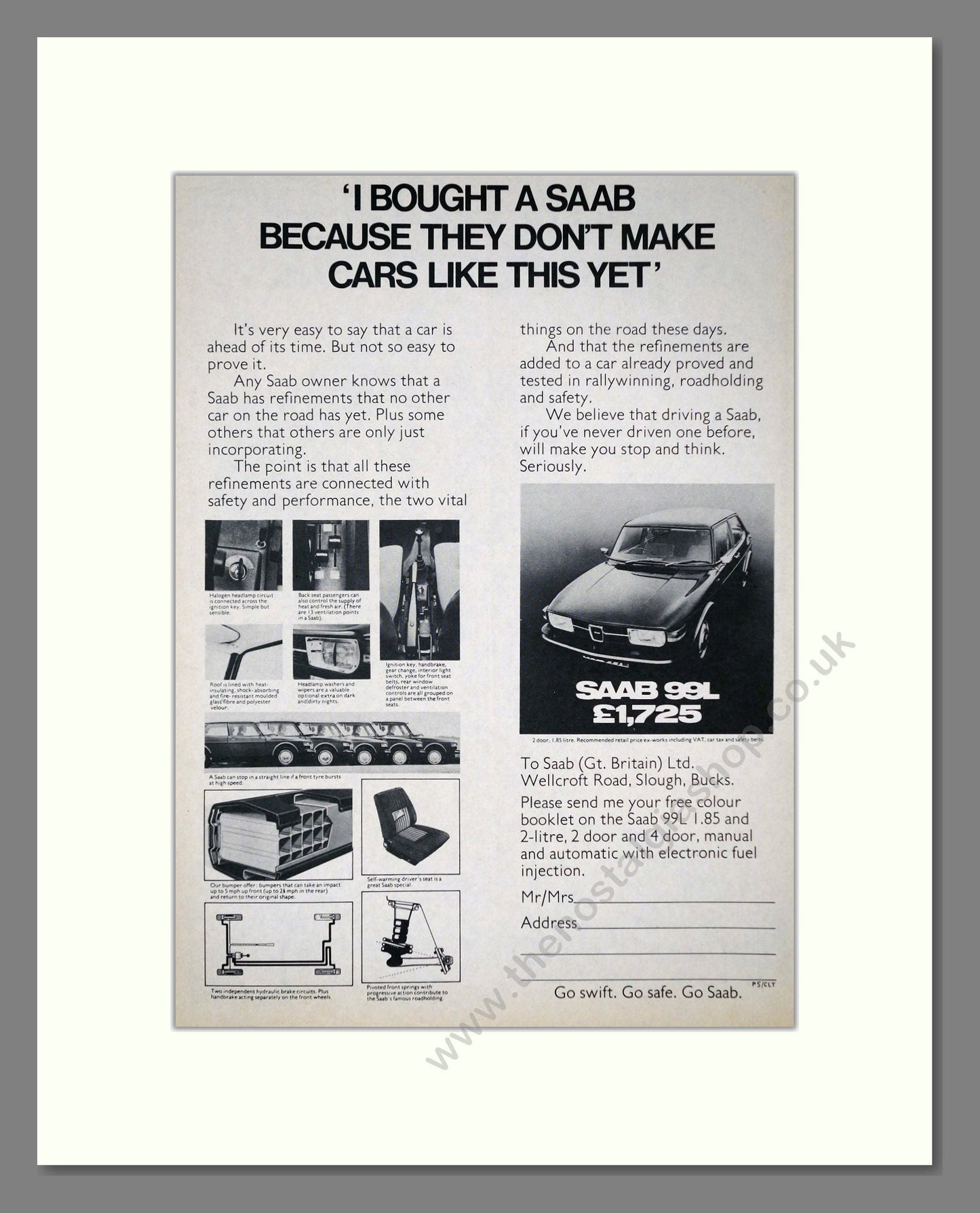 Saab - 99L. Vintage Advert 1973 (ref AD64143)