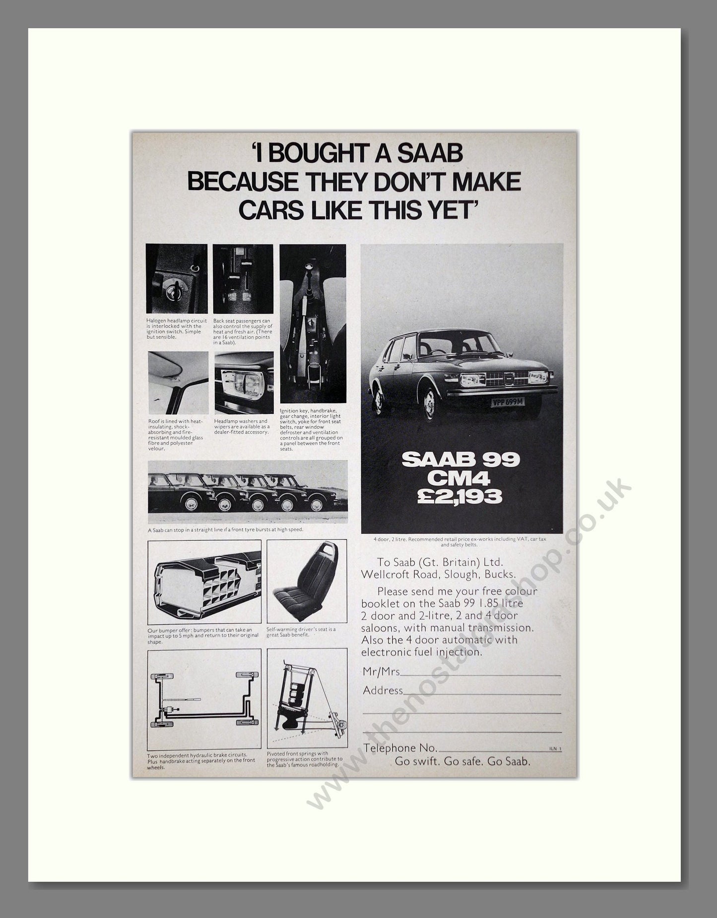 Saab - 99 CM4. Vintage Advert 1974 (ref AD64145)