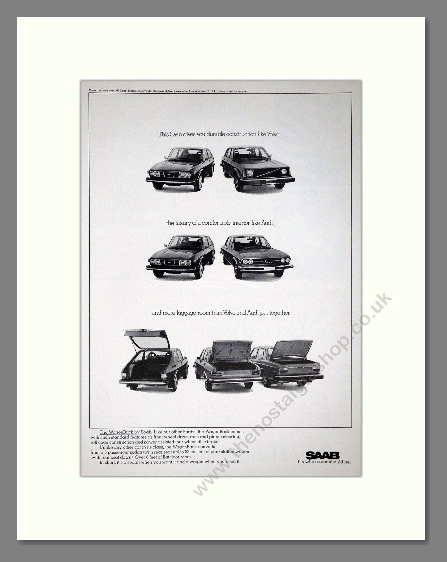Saab - Various Models. Vintage Advert 1975 (ref AD64157)