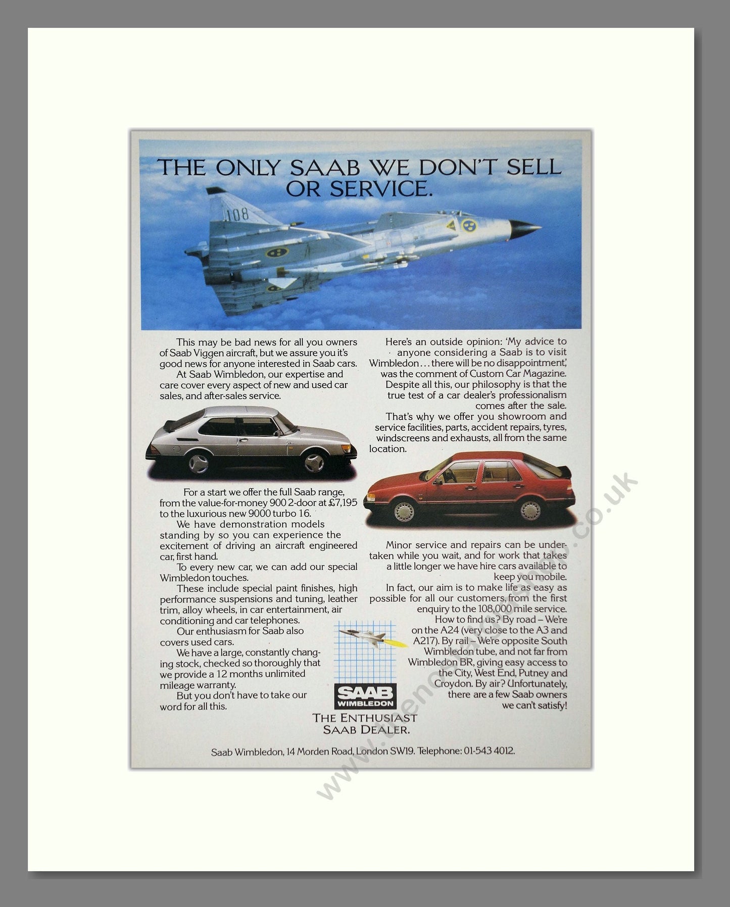 Saab - 900 / 9000. Vintage Advert 1986 (ref AD64161)