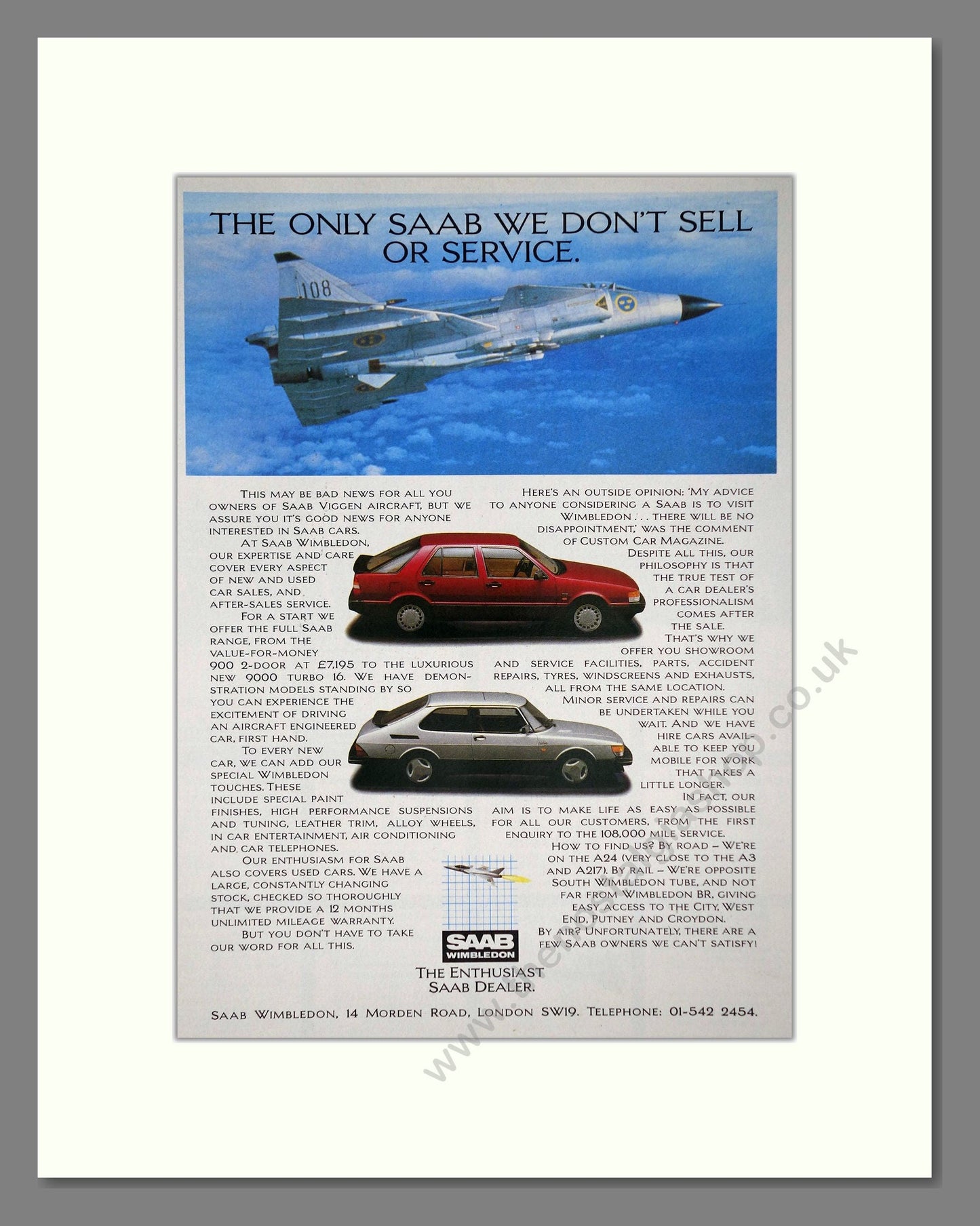 Saab - 900 / 9000. Vintage Advert 1986 (ref AD64162)