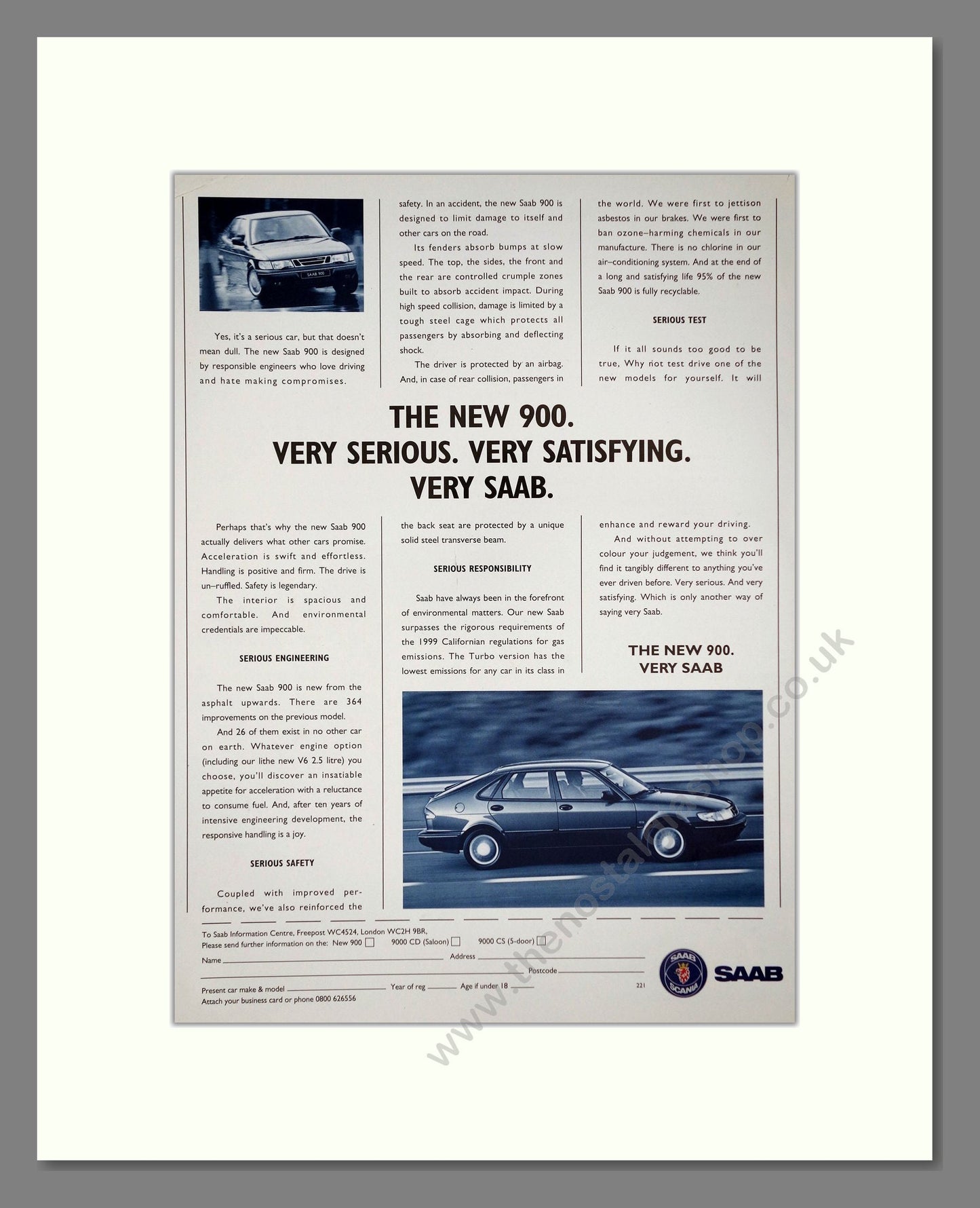 Saab - 900. Vintage Advert 1993 (ref AD64164)