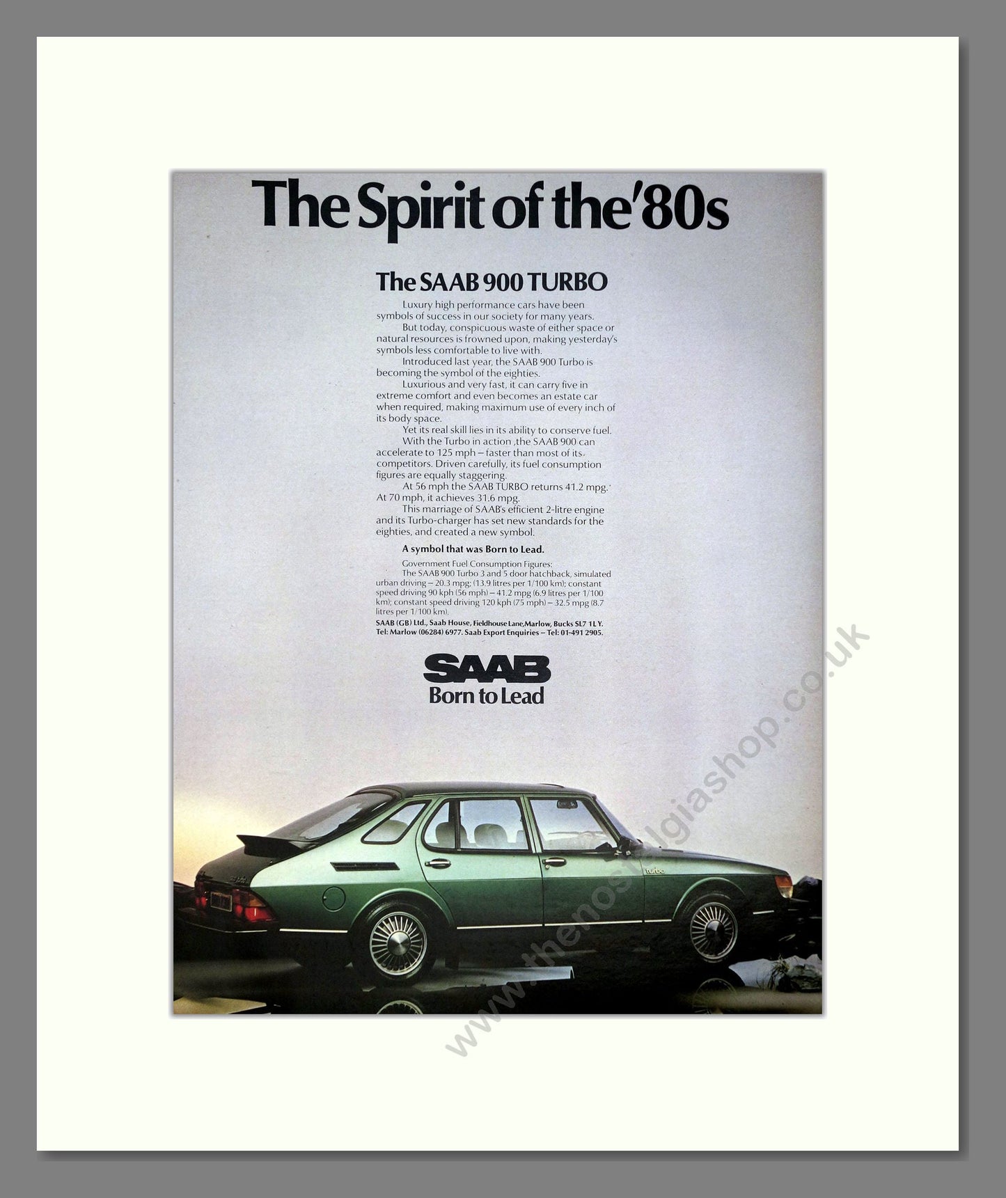 Saab - 900 Turbo. Vintage Advert 1980 (ref AD64167)