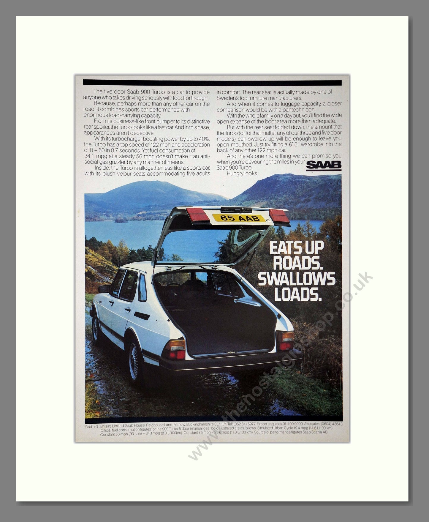 Saab - 900 Turbo. Vintage Advert 1982 (ref AD64168)