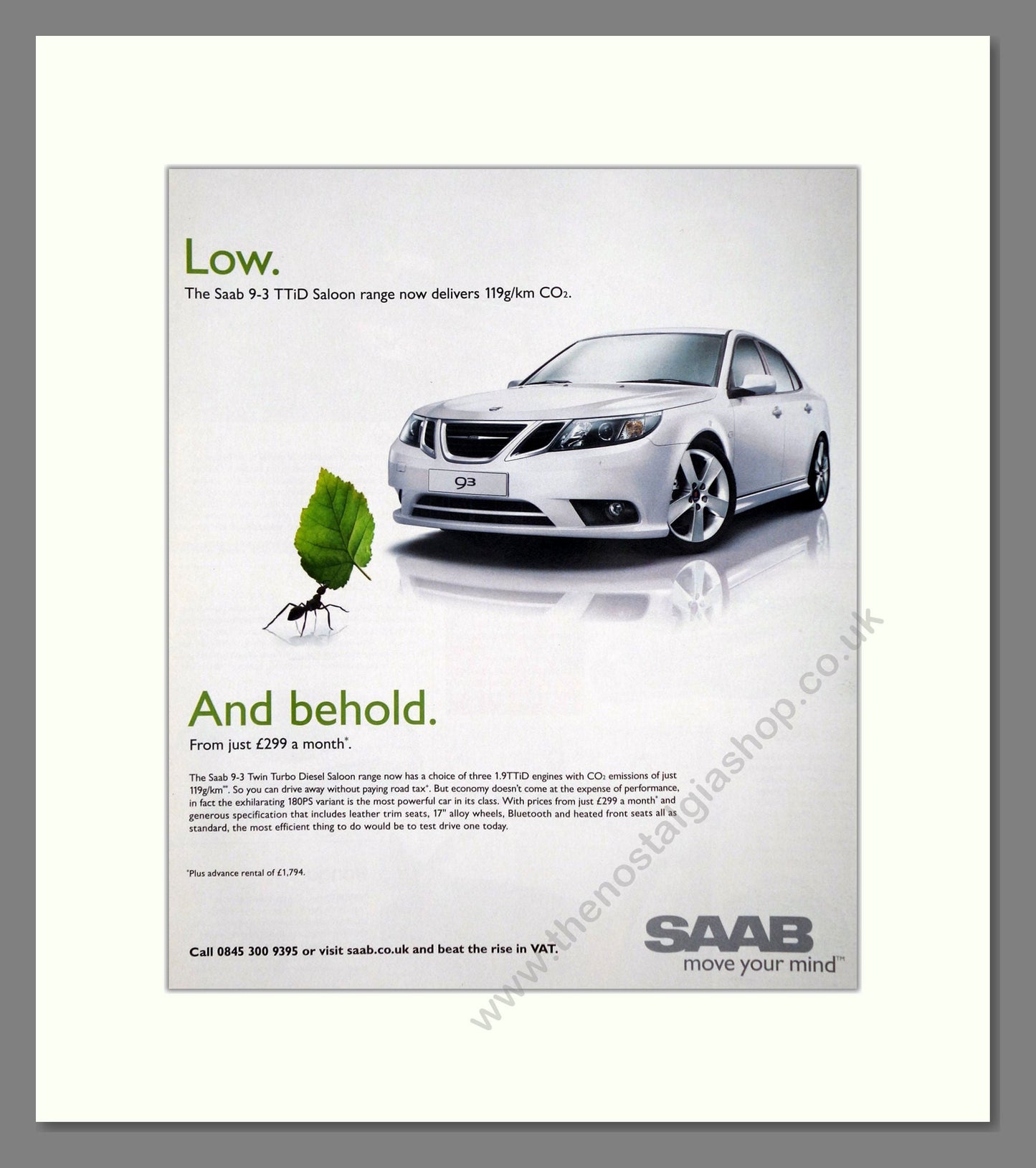 Saab - 9-3 TTiD. Vintage Advert 2010 (ref AD64179)
