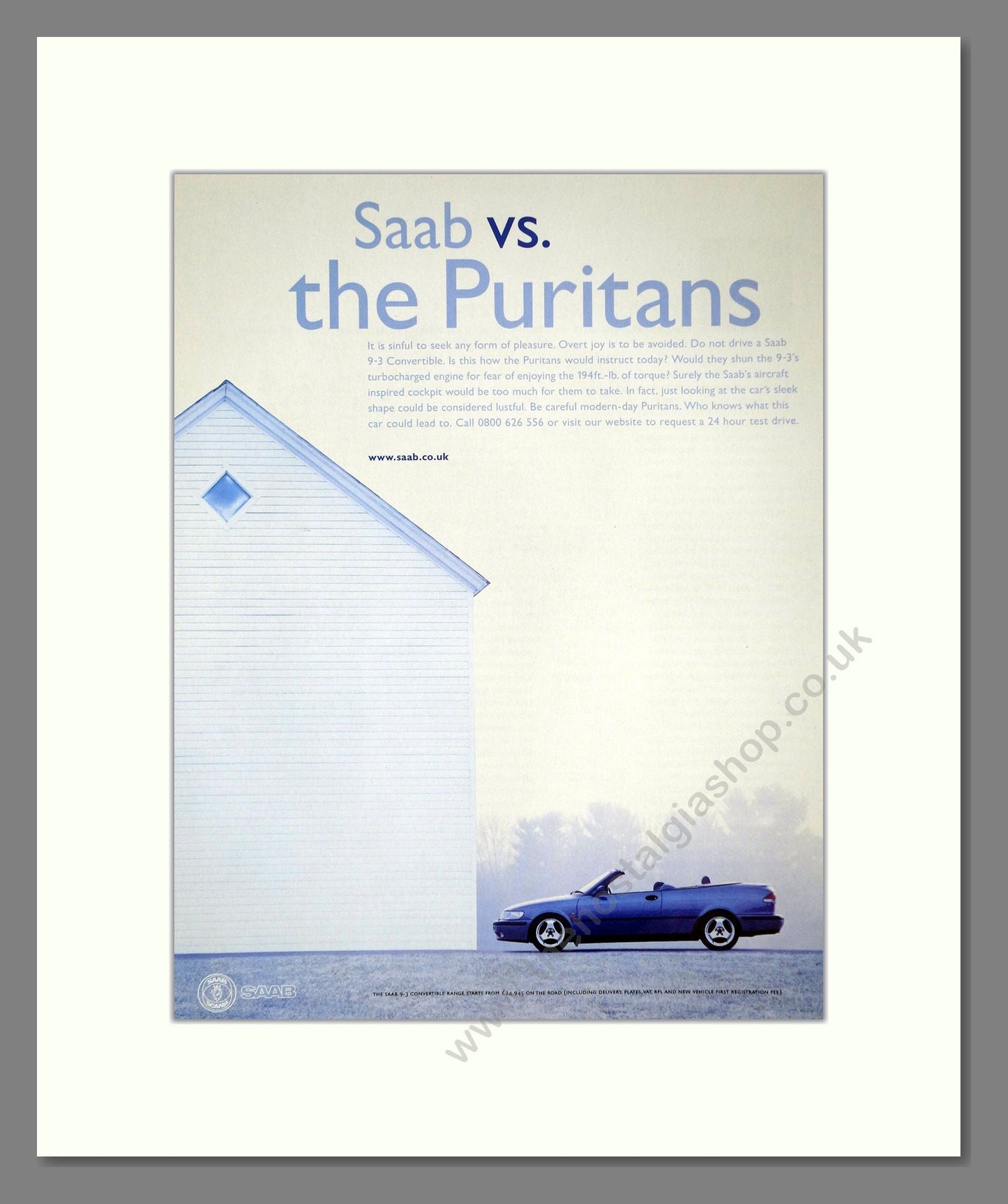 Saab - 9-3 Convertible. Vintage Advert 2000 (ref AD64180)