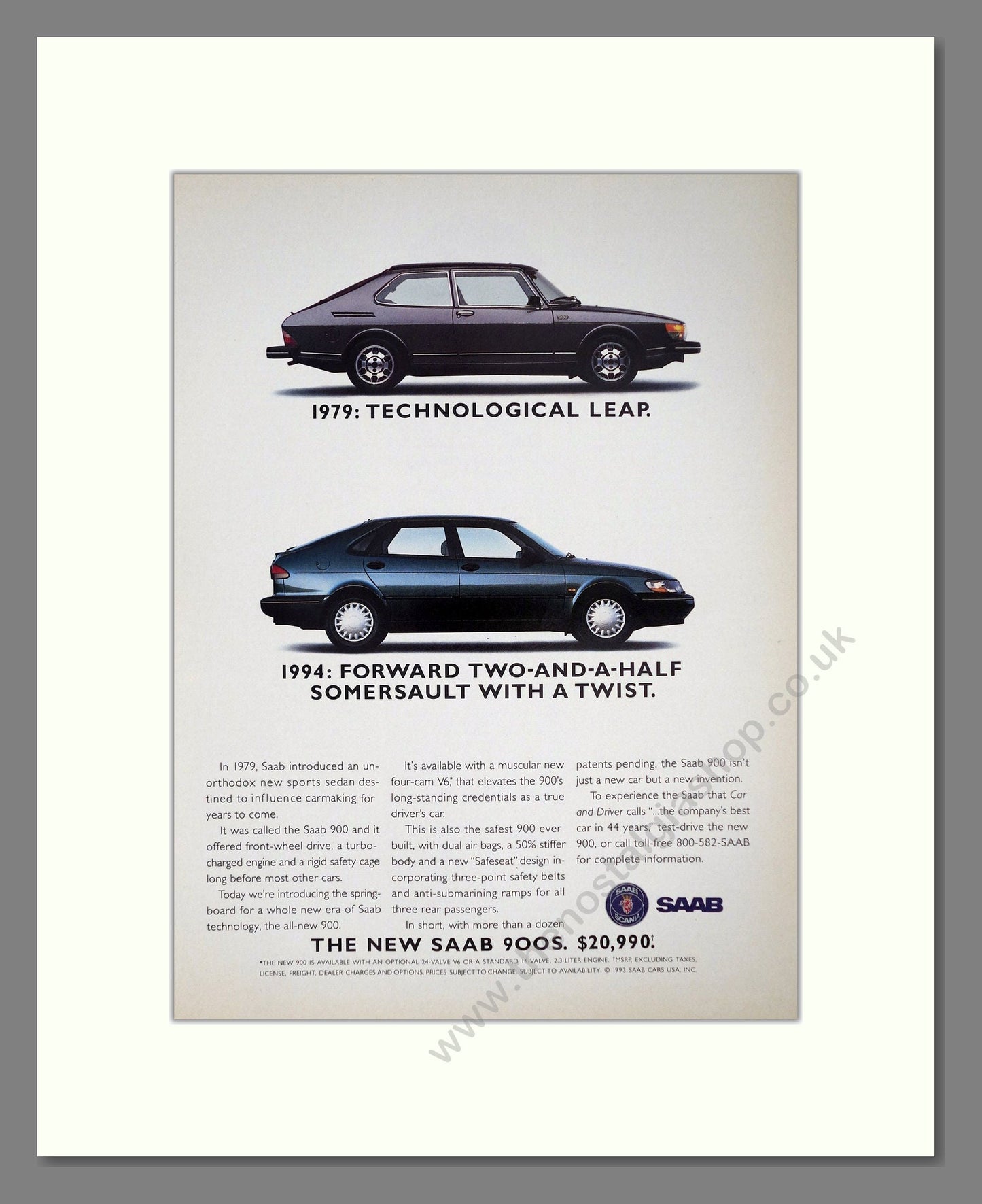 Saab - 900S. Vintage Advert 1994 (ref AD64182)