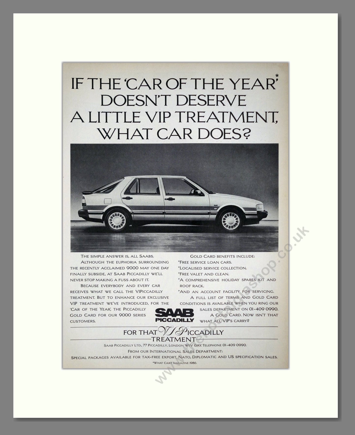 Saab - 9000. Vintage Advert 1986 (ref AD64183)