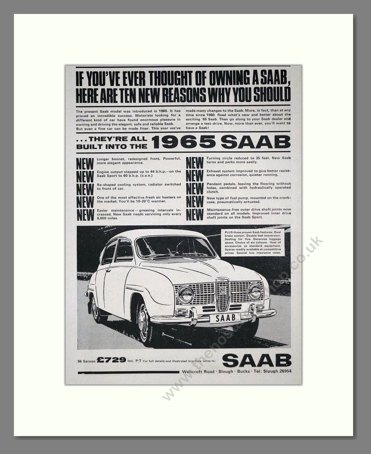 Saab - 1965 Model. Vintage Advert 1965 (ref AD64202)