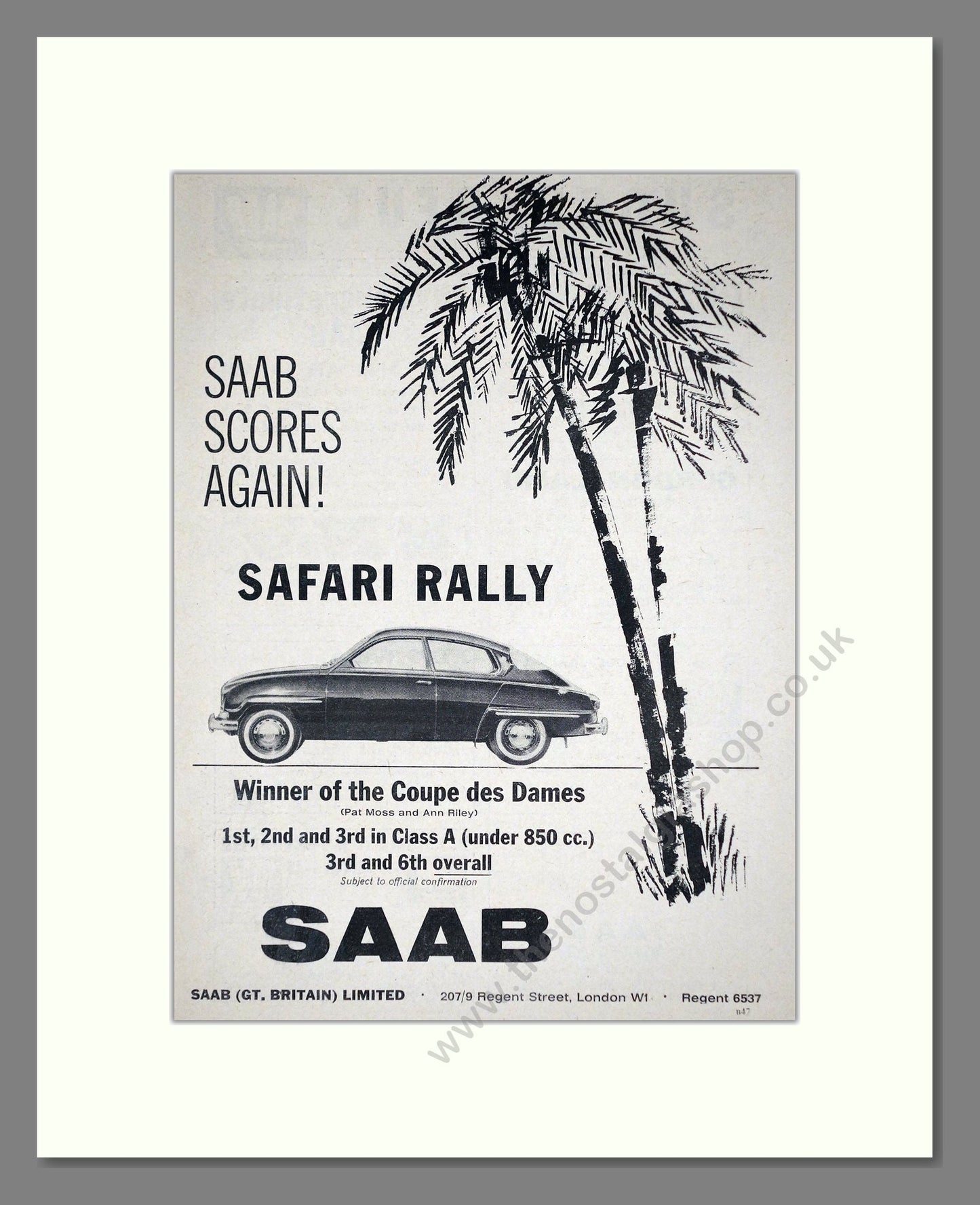 Saab - Safari Rally Winner. Vintage Advert 1962 (ref AD64206)