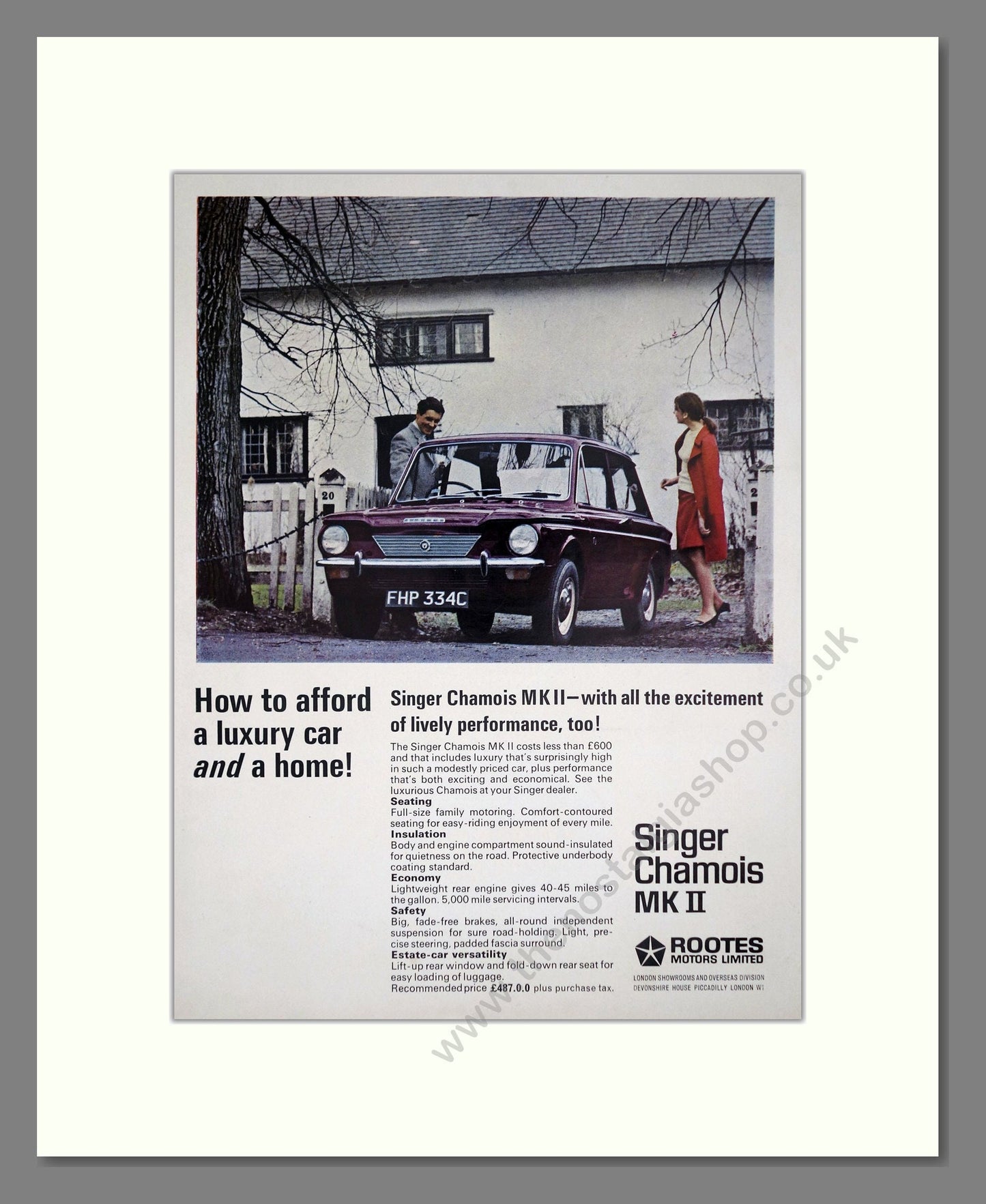 Singer - Chamois MkII. Vintage Advert 1966 (ref AD64225)