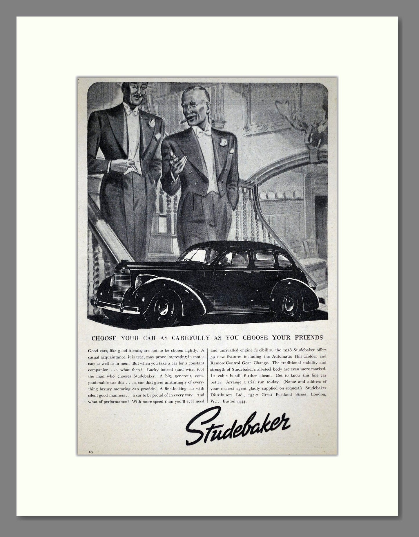 Studebaker - Choose Your Car. Vintage Advert 1938 (ref AD64236)