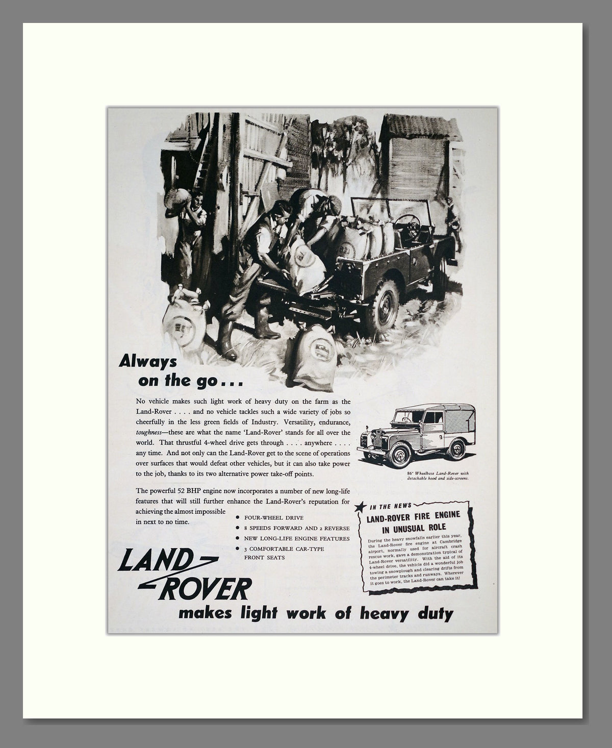 Land Rover. Original Advert 1955 (ref AD303853)
