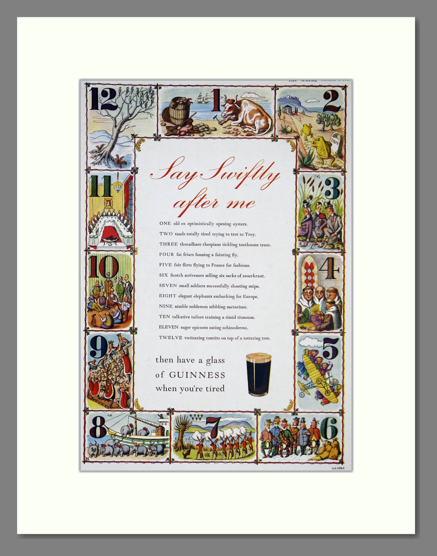 Guinness. Say Swiftly. Original Advert 1947 (ref AD303621)