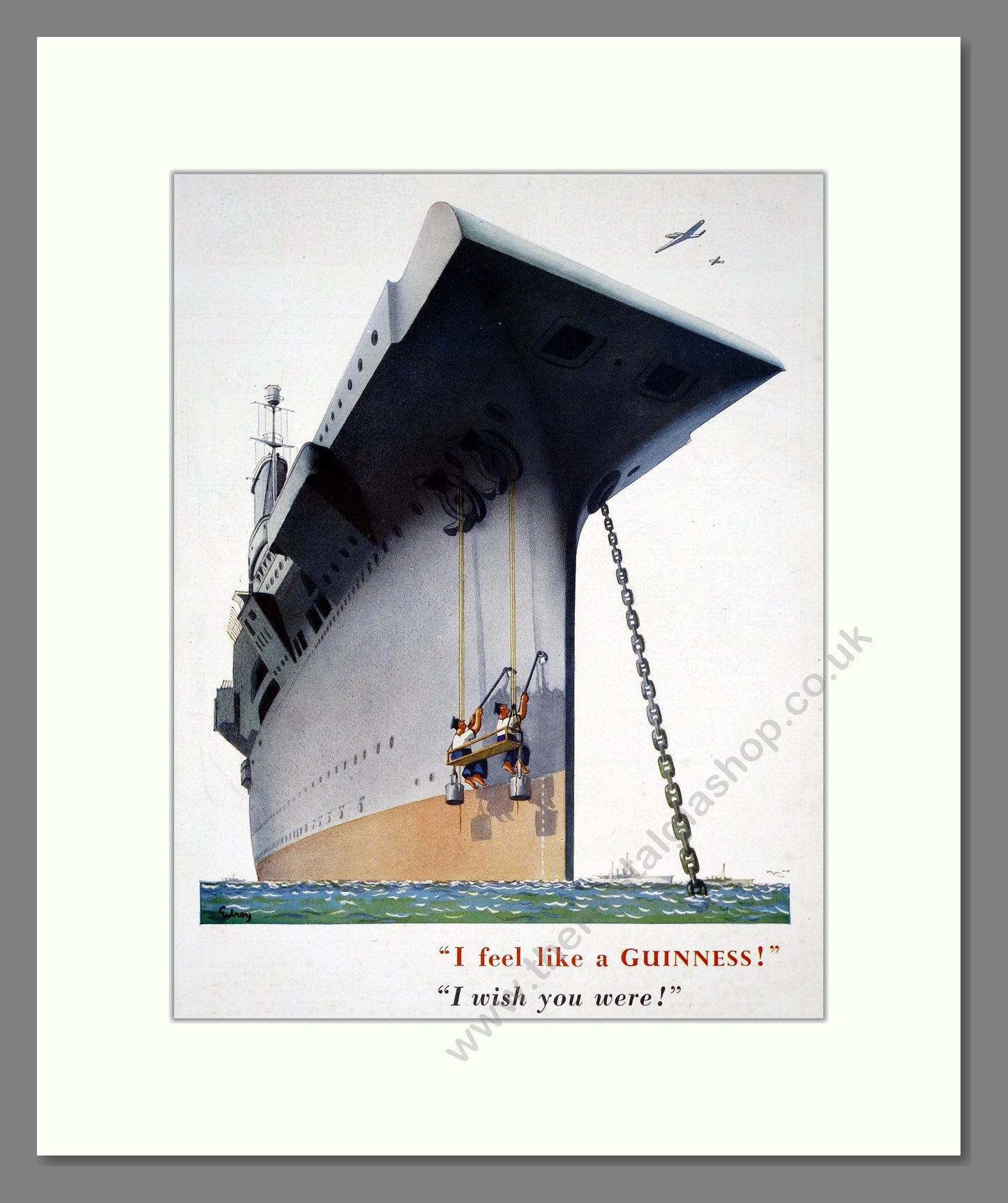 Guinness. Aircraft Carrier. Original Advert 1944 (ref AD303622)