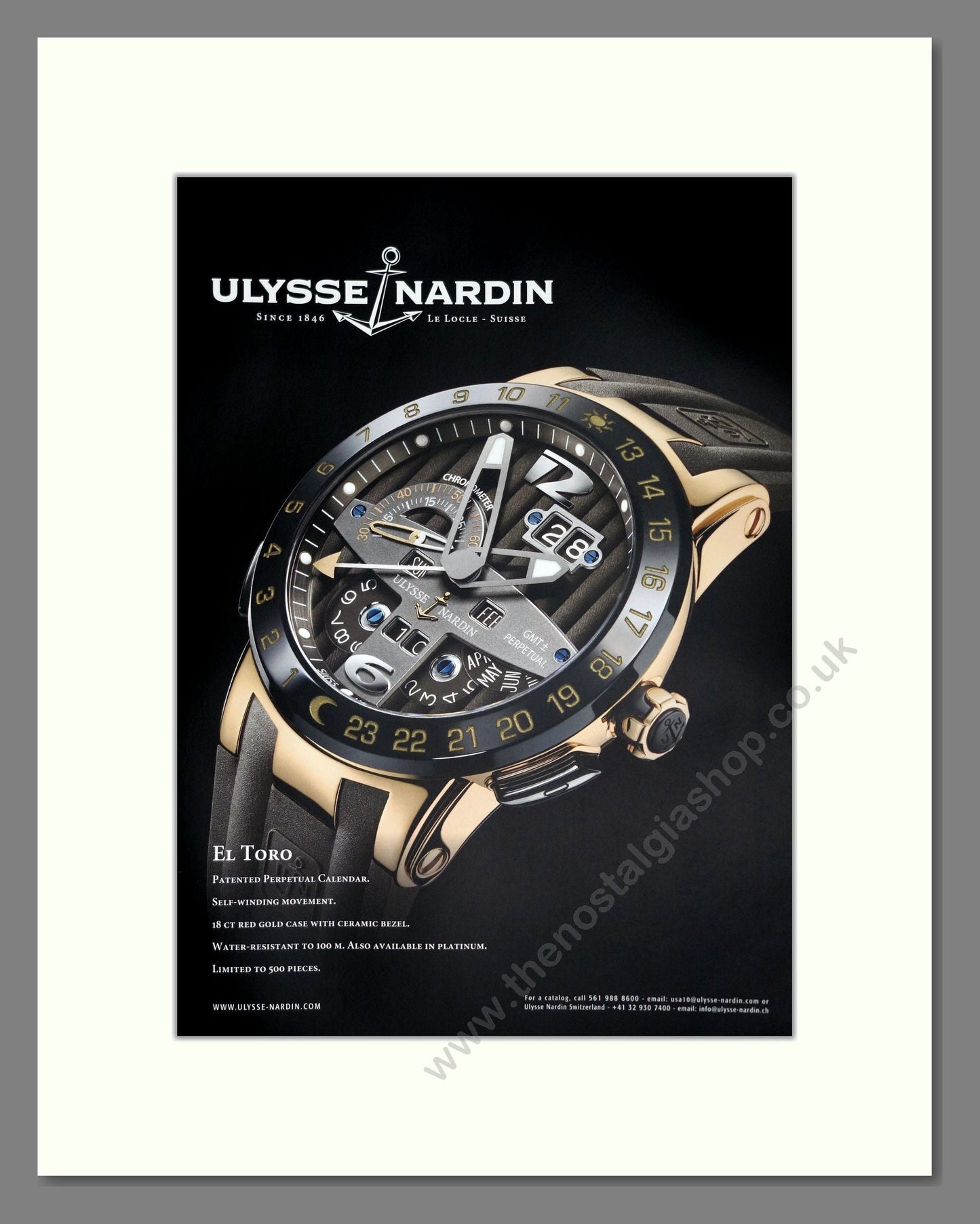 Ulysse Nardin - El Toro. Vintage Advert 2010 (ref AD303504)