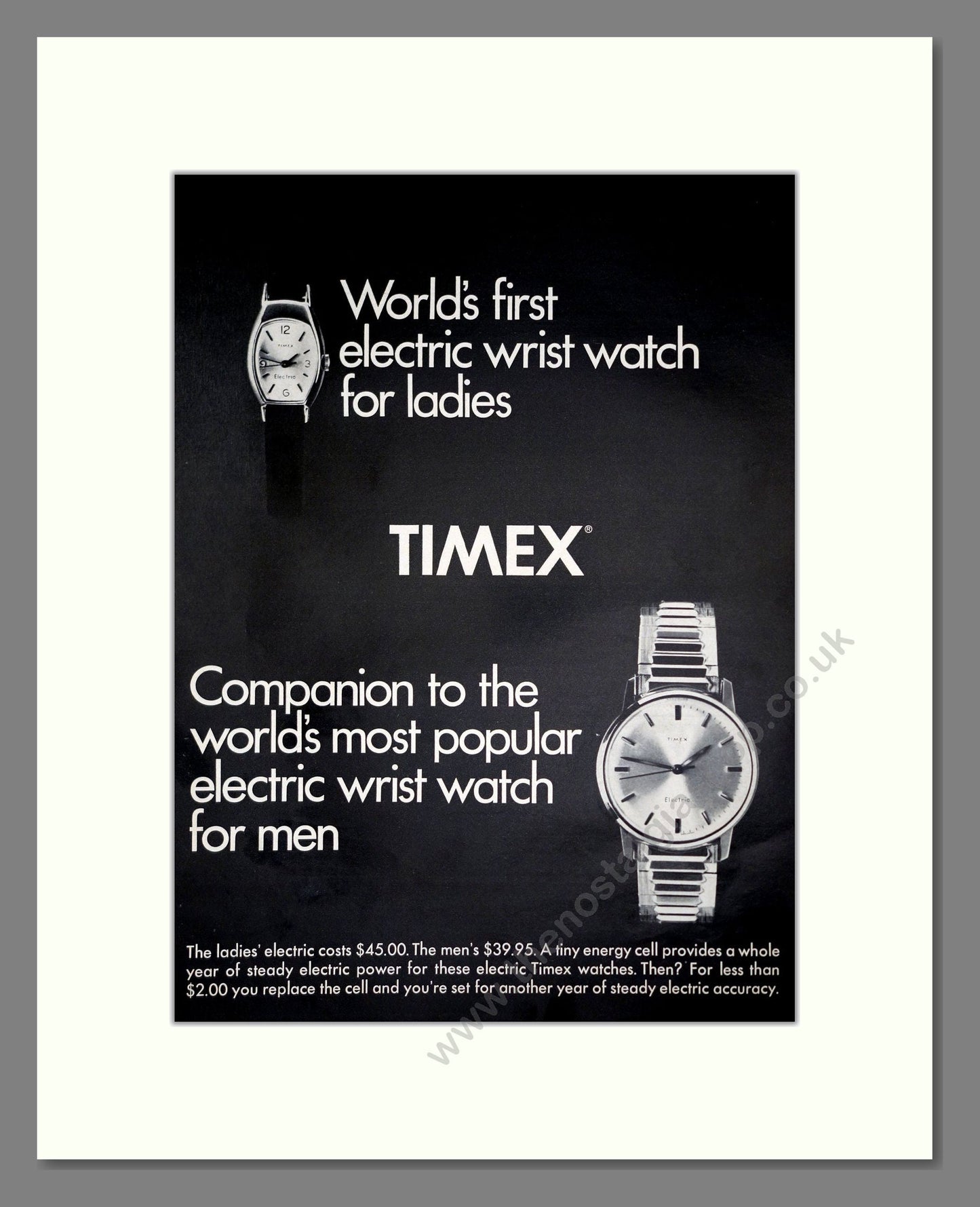 Timex - Ladies Electric Watch. Vintage Advert 1966 (ref AD303547)