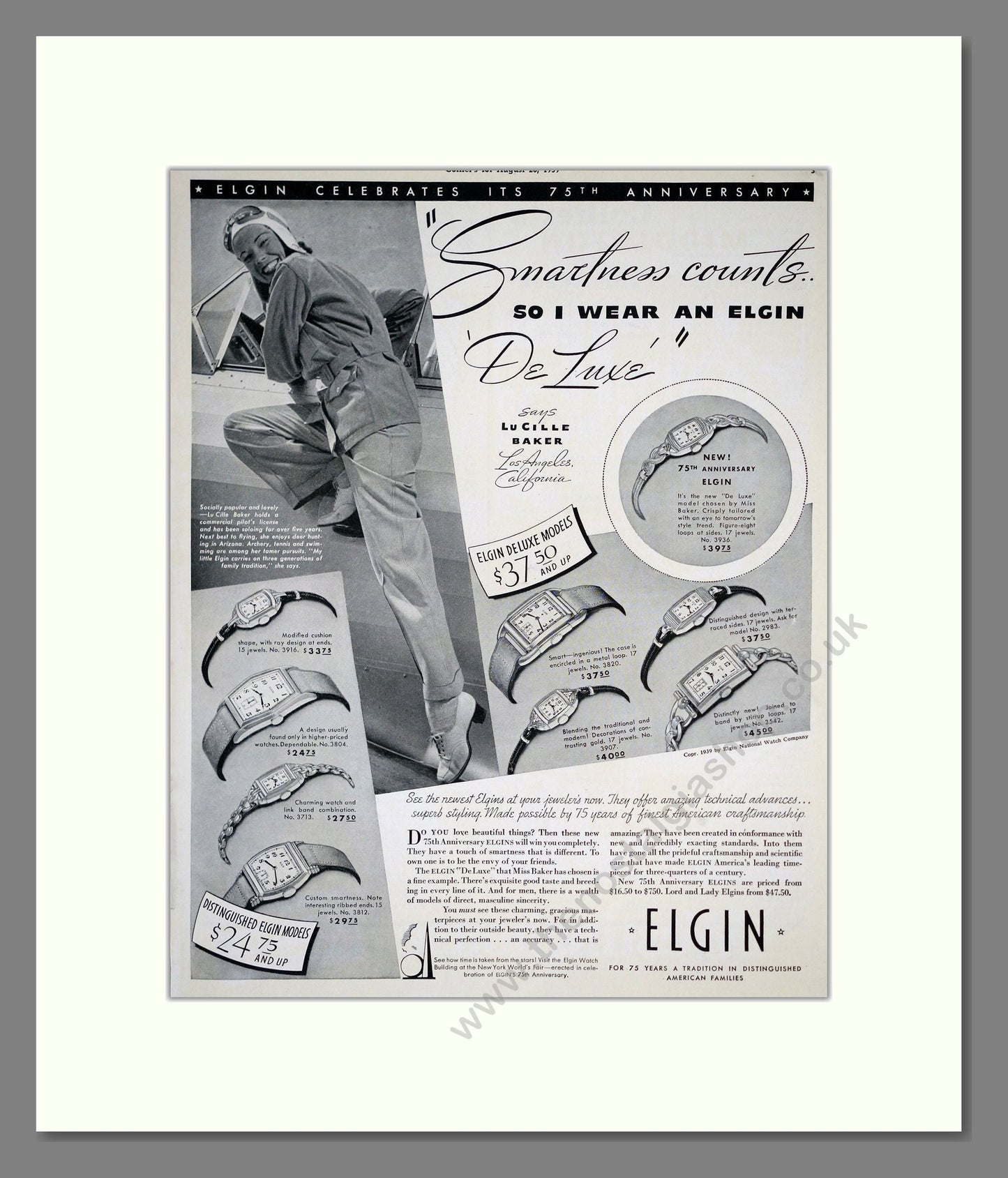 Elgin - De Luxe. Vintage Advert 1939 (ref AD303573)