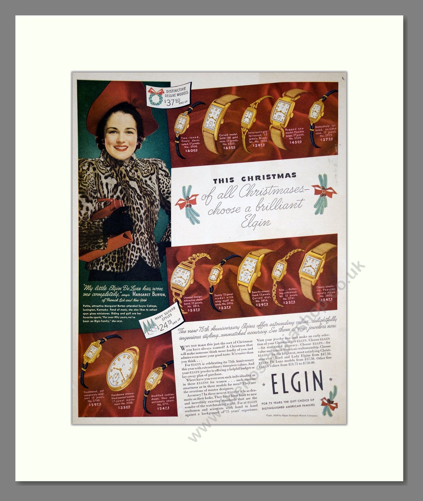 Elgin - Christmas Gifts. Vintage Advert 1939 (ref AD303574)
