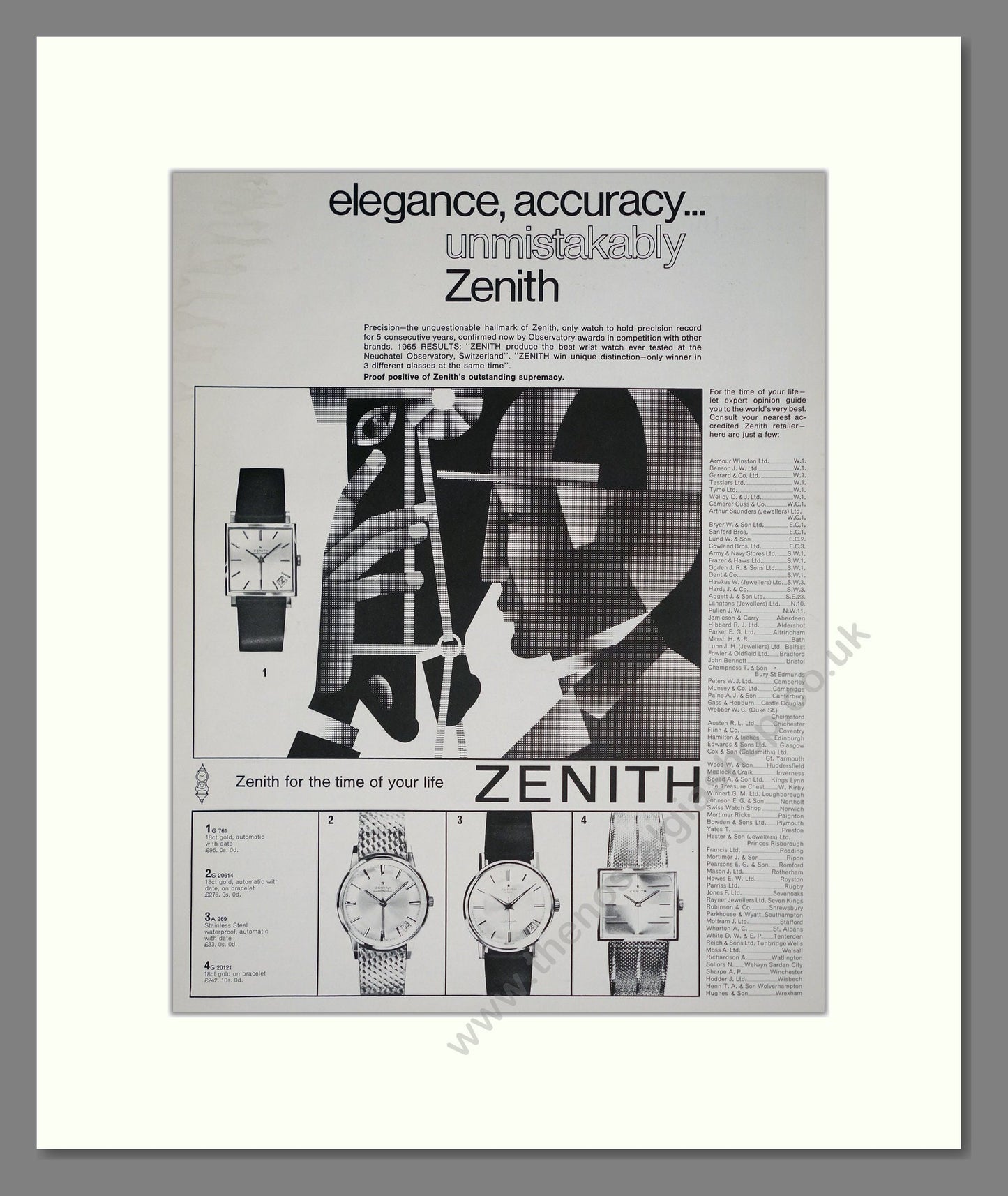 Zenith - Unmistakably Zenith. Vintage Advert 1965 (ref AD303577)