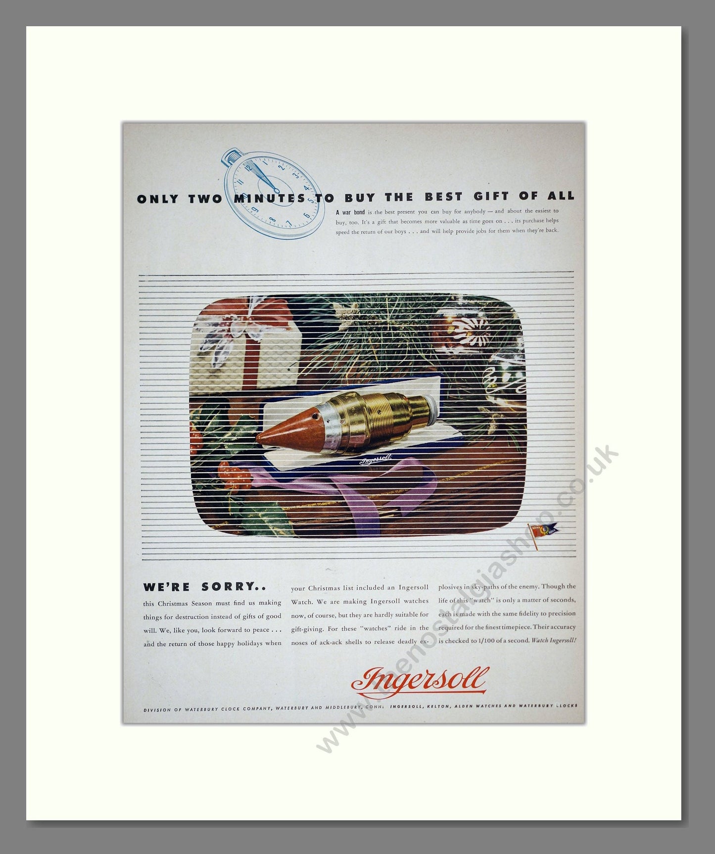 Ingersoll - Christmas Gifts. Vintage Advert 1945 (ref AD303602)