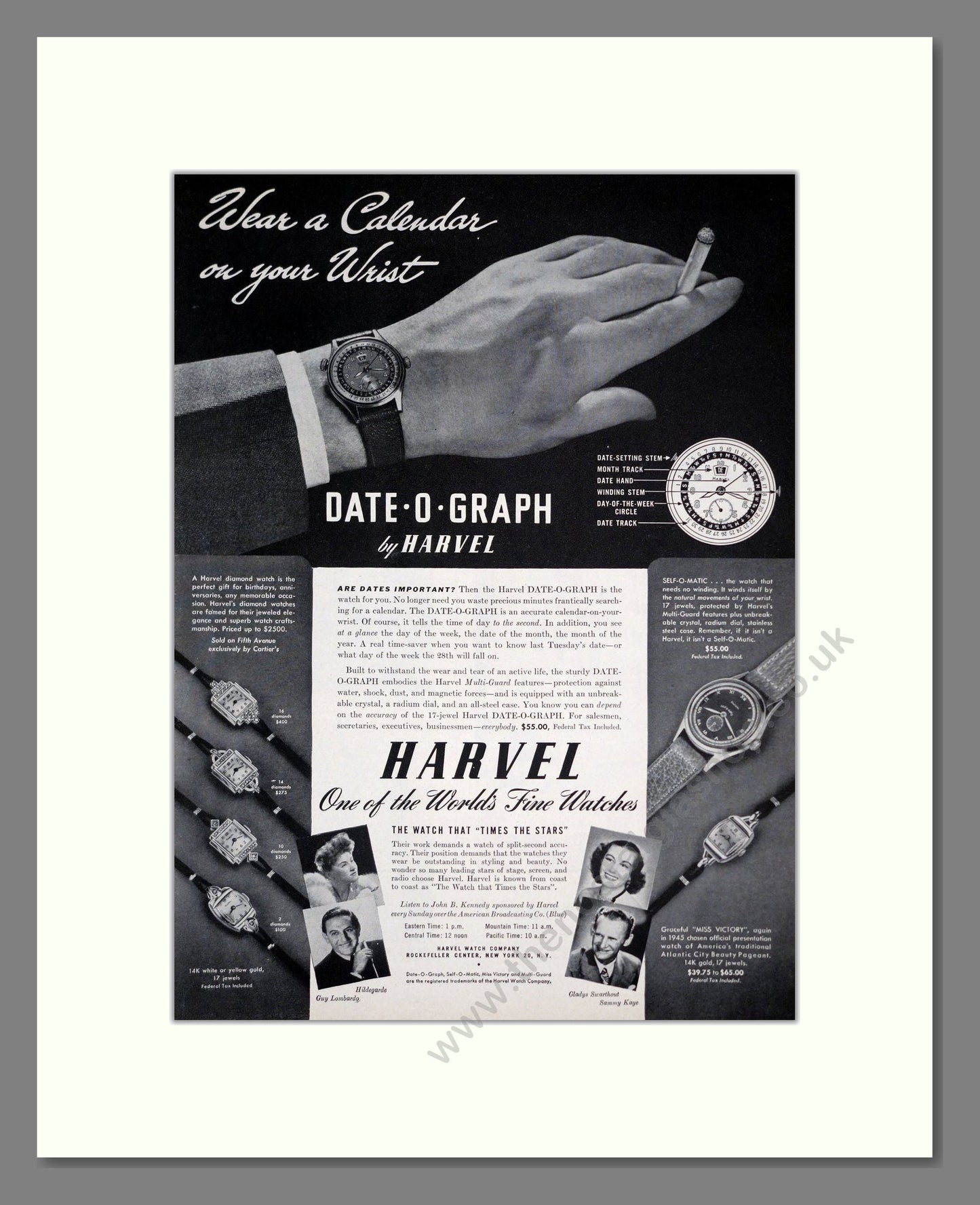 Harvel - Date-o-Graph. Vintage Advert 1945 (ref AD303610)