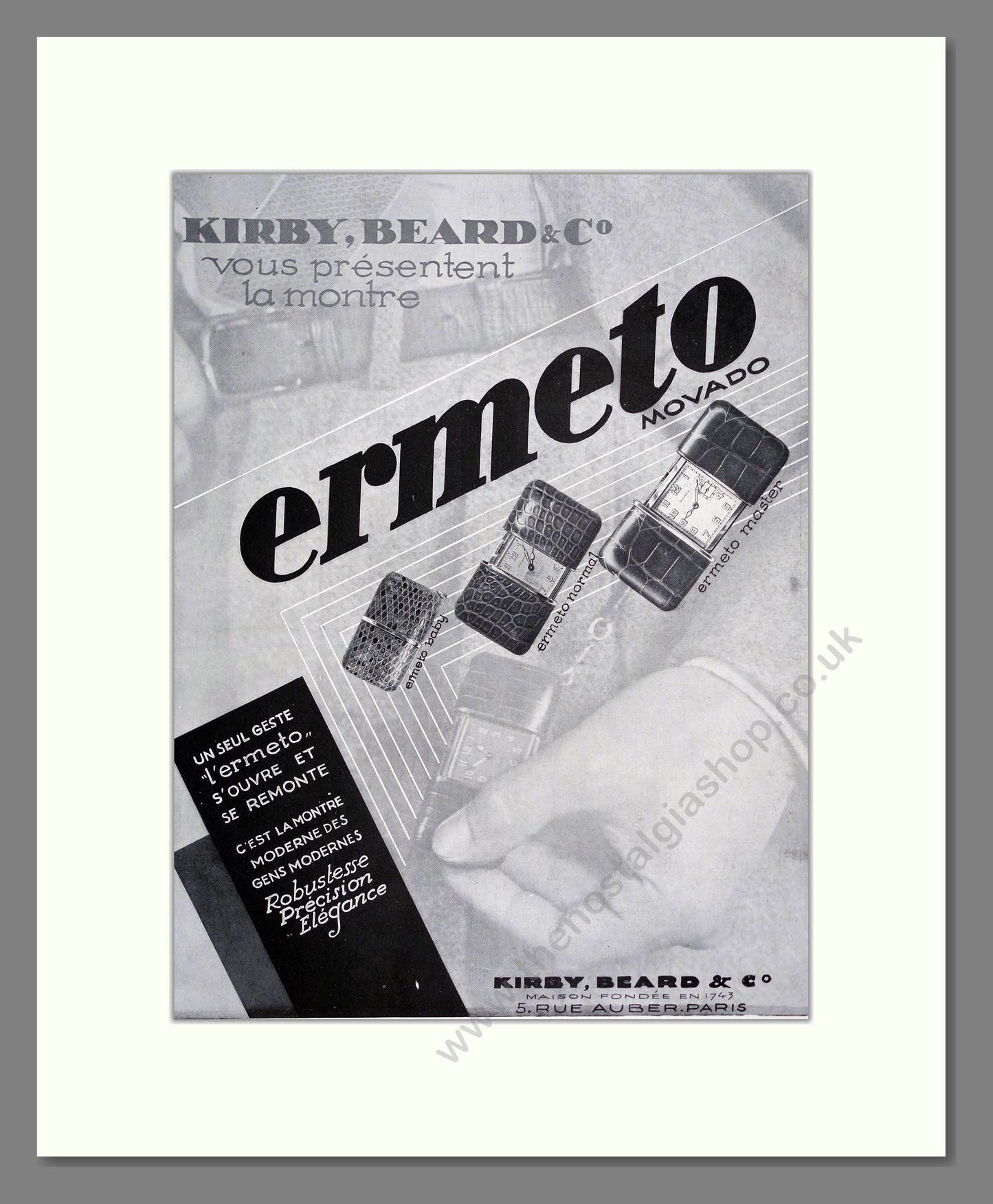 Ermeto - Movado. Vintage Advert 1930 (ref AD303613)