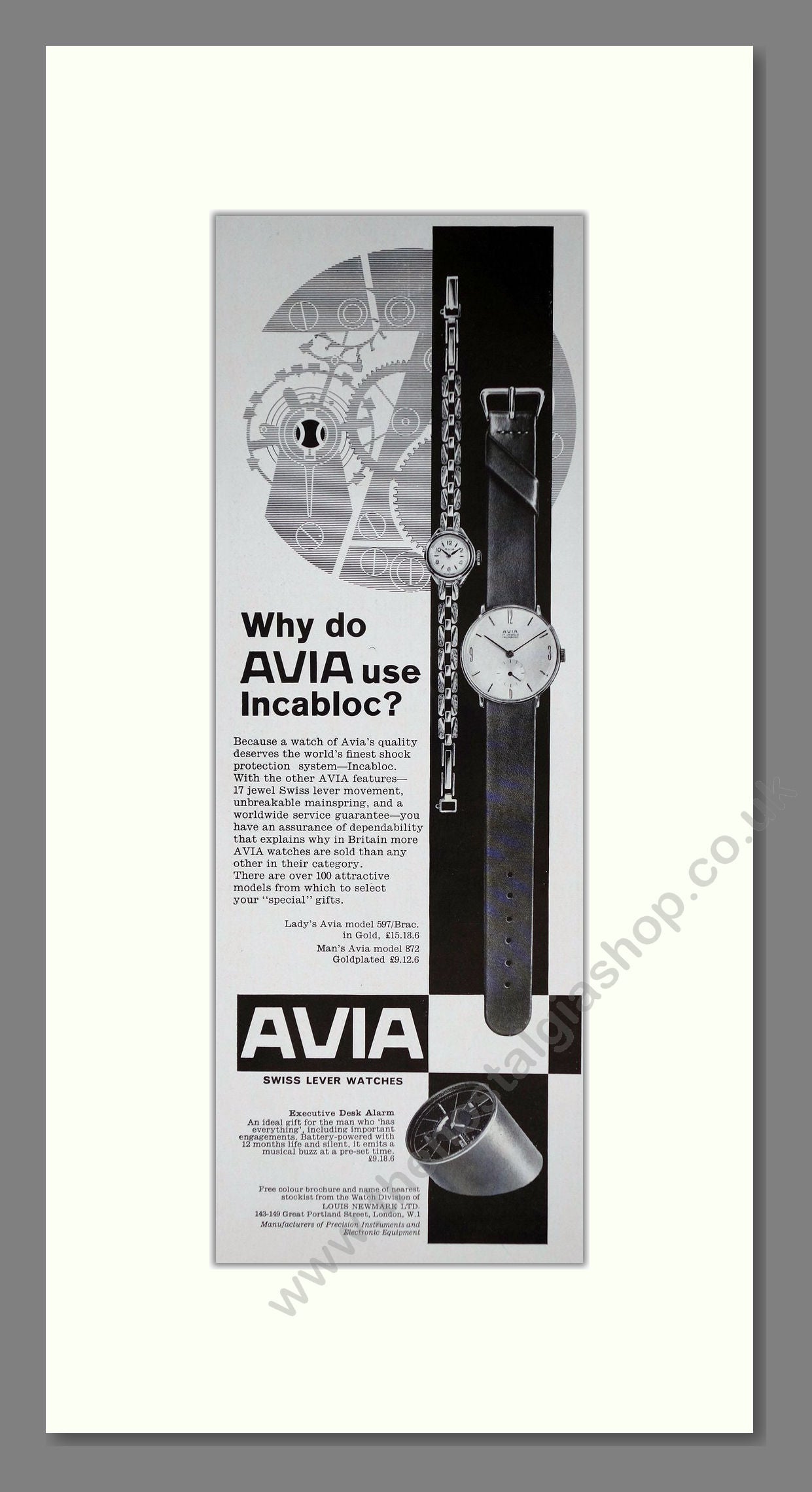Avia - With Incabloc. Vintage Advert 1964 (ref AD201554)