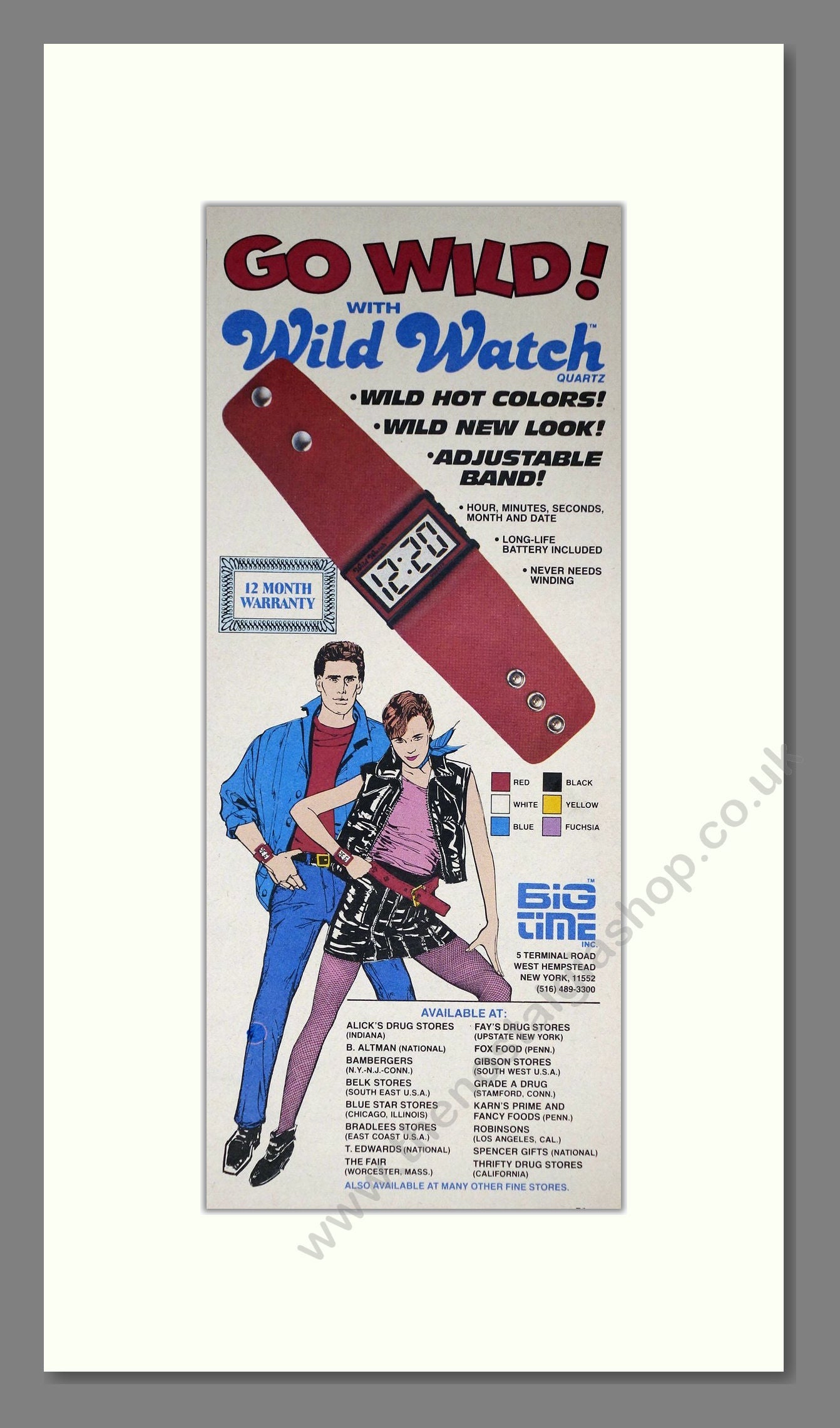 Wild Watch - Big Time. Vintage Advert 1985 (ref AD201583)