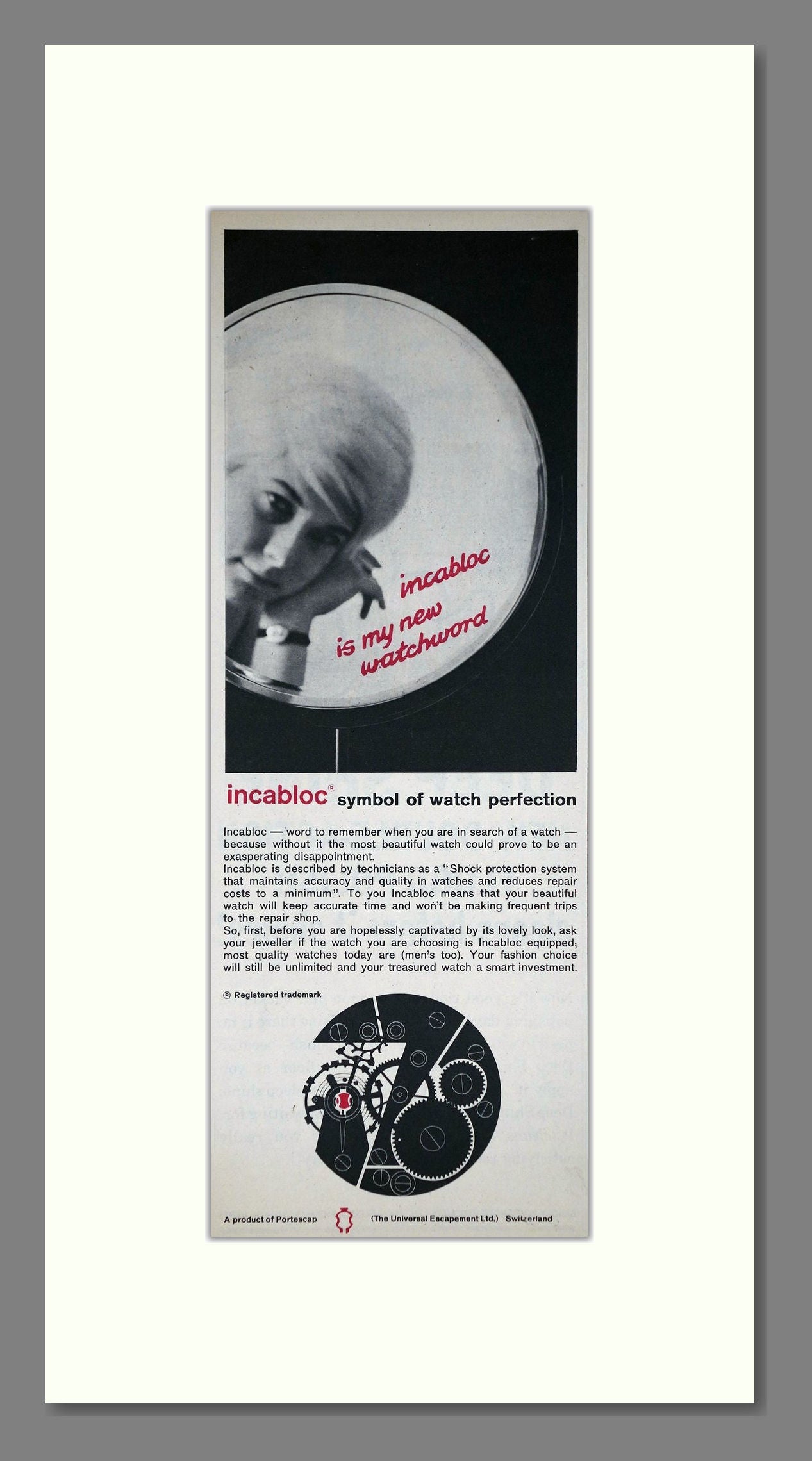 Incabloc - Shock Protection. Vintage Advert 1963 (ref AD201585)