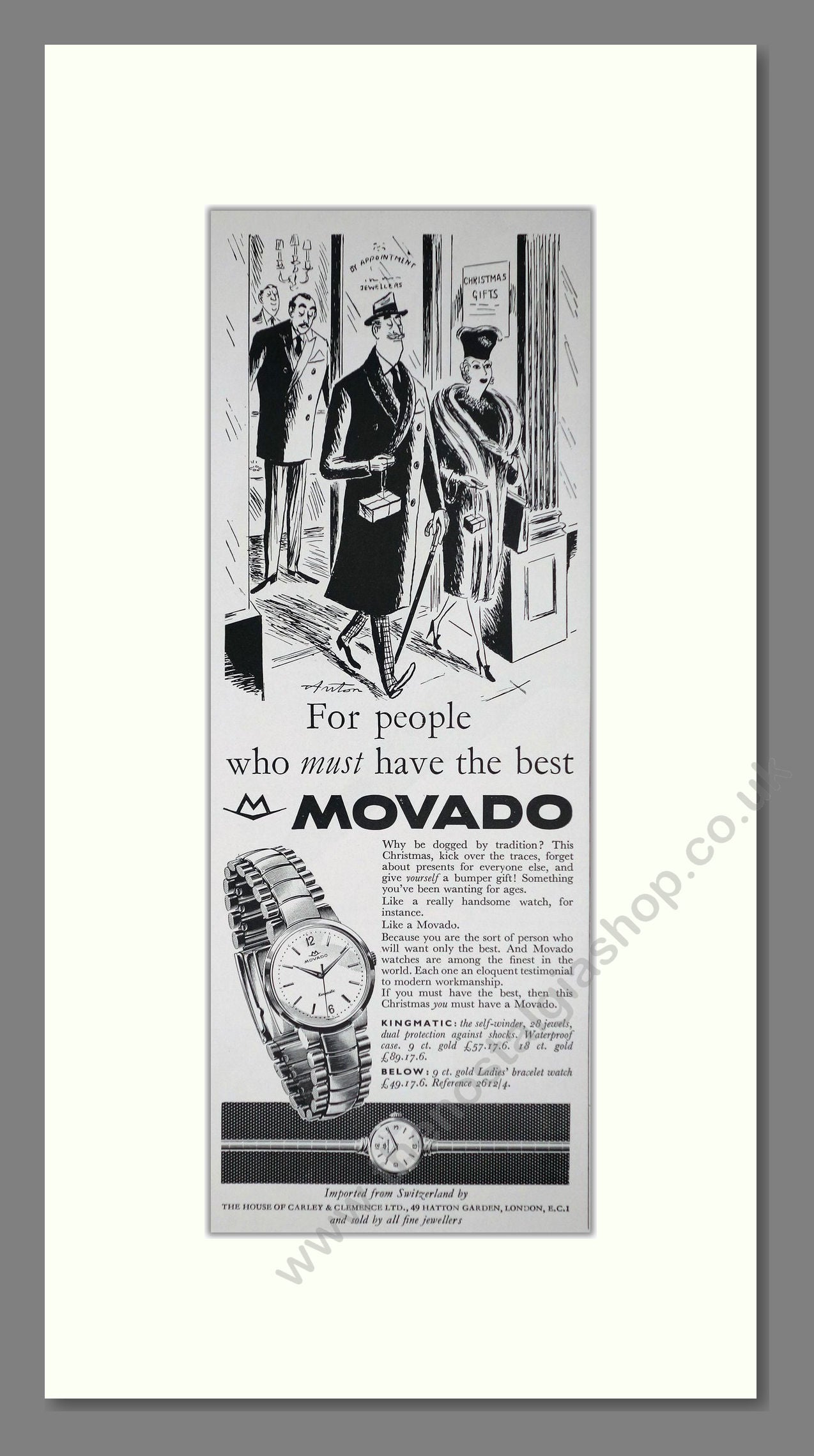 Movado Kingmatic Watches. Original Advert 1961 (ref AD400233)