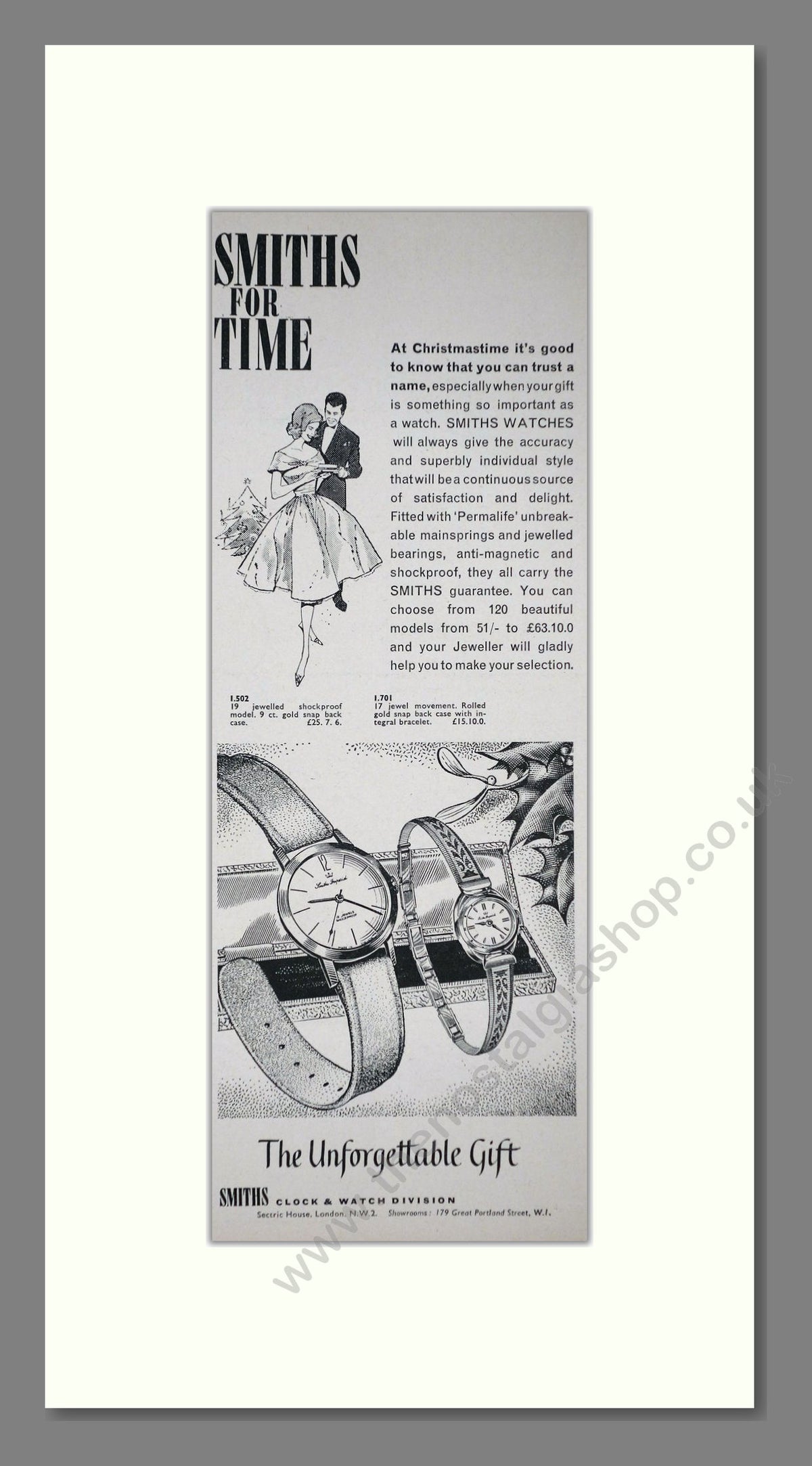 Smiths Watches. Original Advert 1960 (ref AD400237)